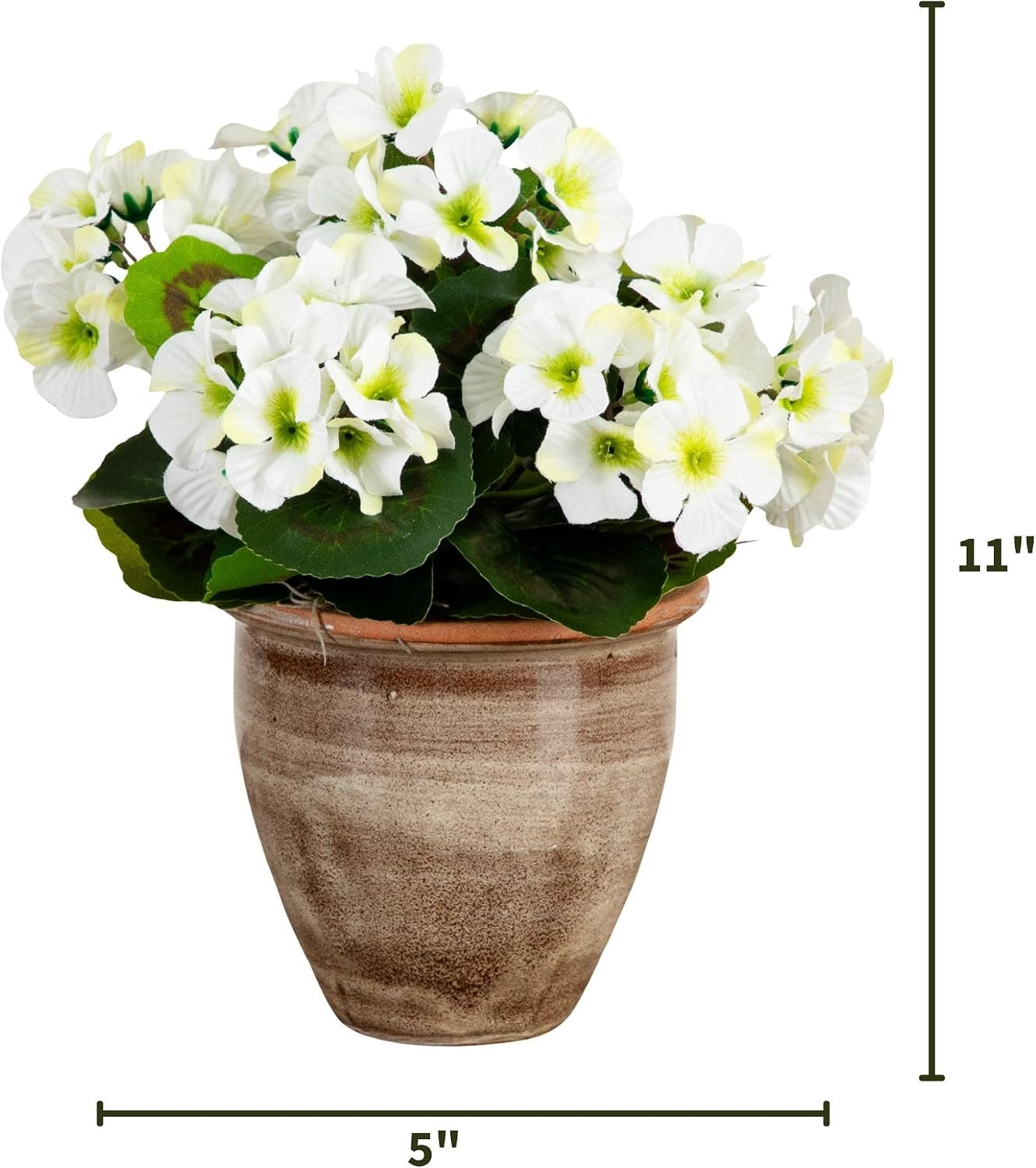 11″ UV Resistant Artificial Geranium in Stylish Ceramic Planter for Any Space