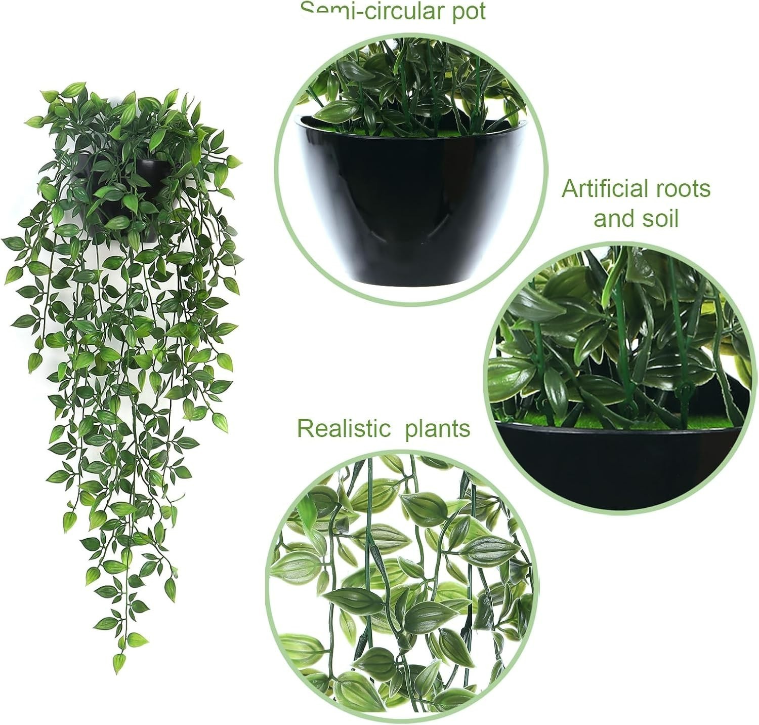 Vivid 2 Pack Fake Wall Plants – Long-Lasting Plastic Greenery for Every Occasion