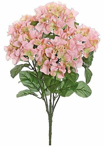 Select Artificials Hydrangea Bush, Light Pink/Green (M3435-LPG)