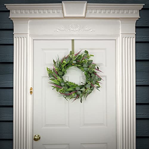 22 inch Artificial Spring Wreath with Eucalyptus Leaves, Lavender, Flowing