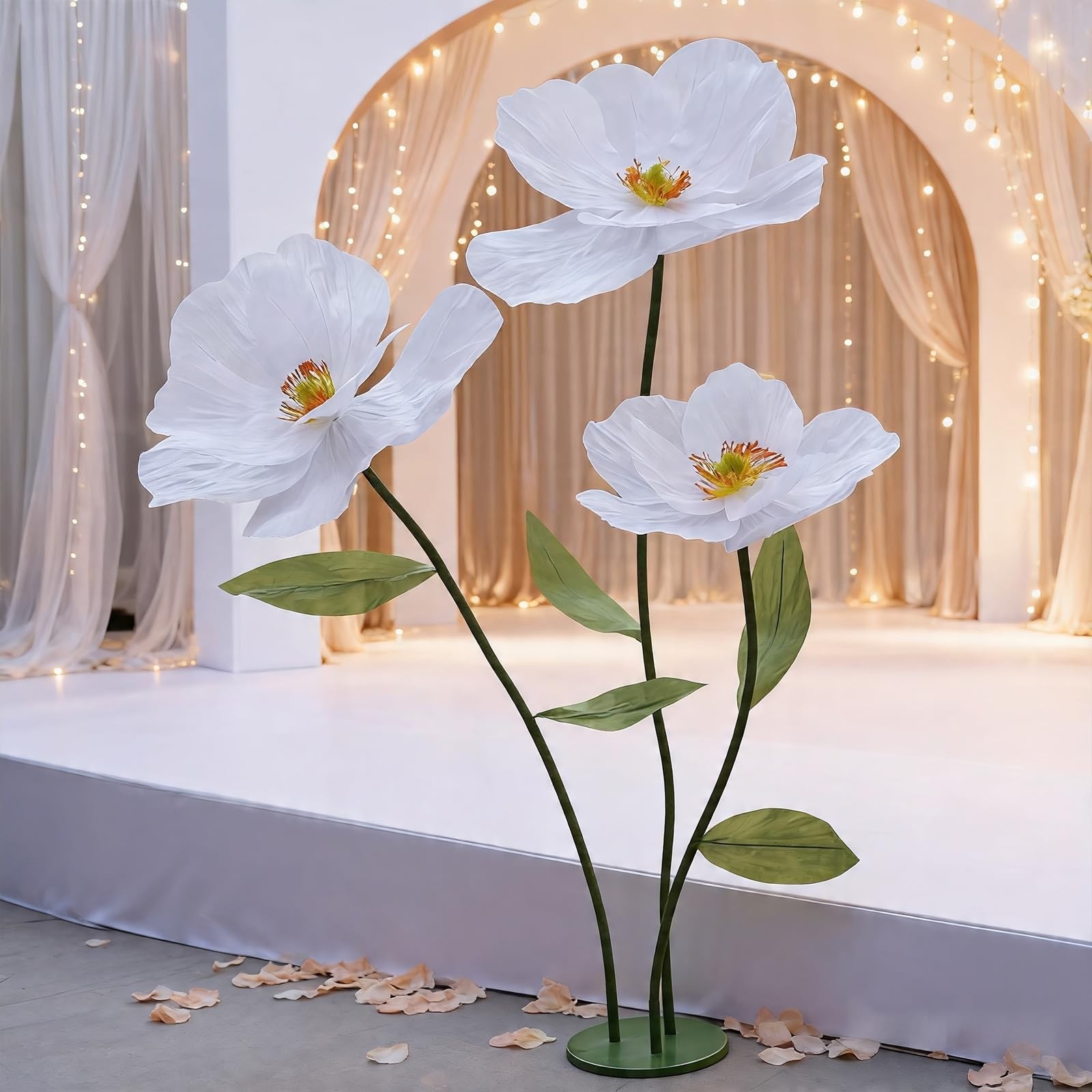 ZHBHYZ Giant Artificial Flowers for Decoration with Stand,Large Paper Flowers…