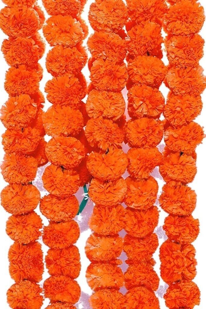 indian Wedding Decorative 10 Pc Artificial Marigold Flower Garlands Bright
