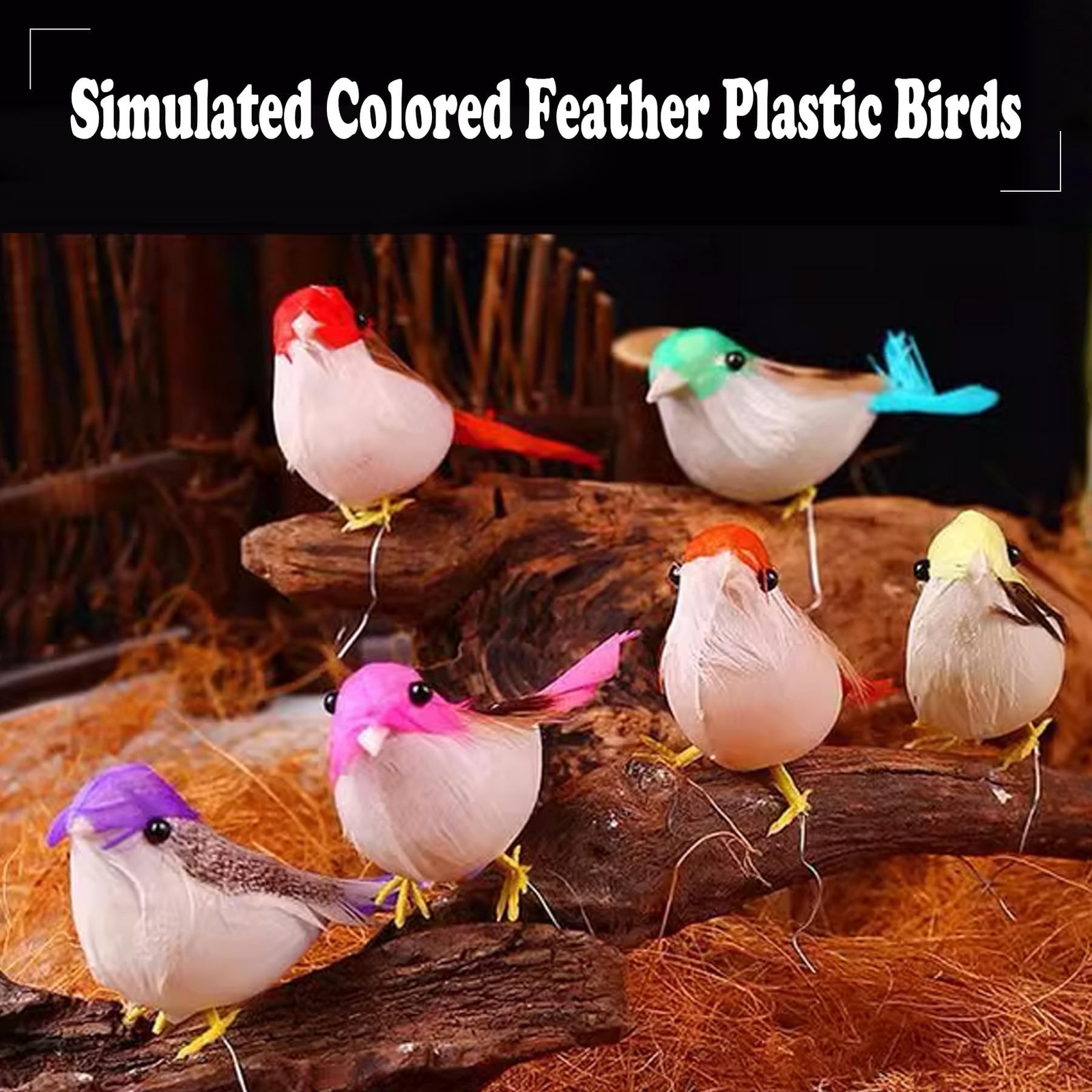 24 PCS Fake Birds Artificial Feather Birds Artificial Simulation Birds Colorf…