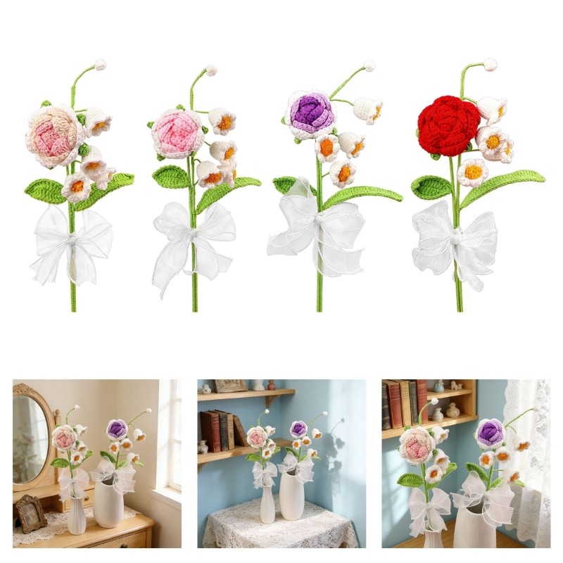 Charm Handcrafted Crochet Floral Bundles In Multiple Color For Home Styling