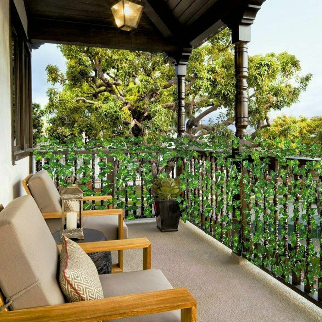 12pcs Artificial Ivy Leaf Plants Vine Hanging Garland Fake Flowers Home Decor