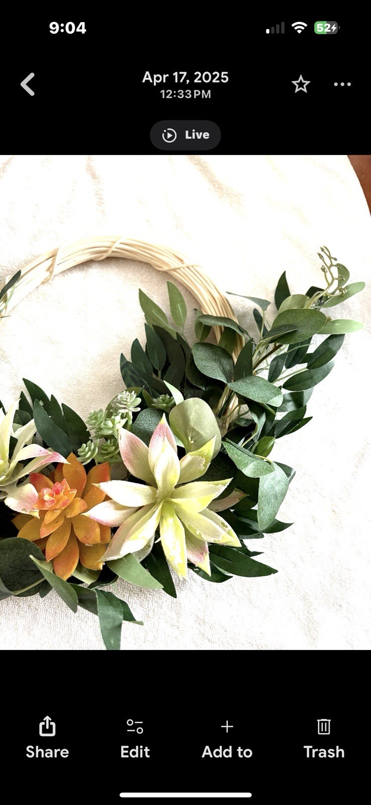 Artificial Succulent Wreath Spring Artificial Floral Wreath