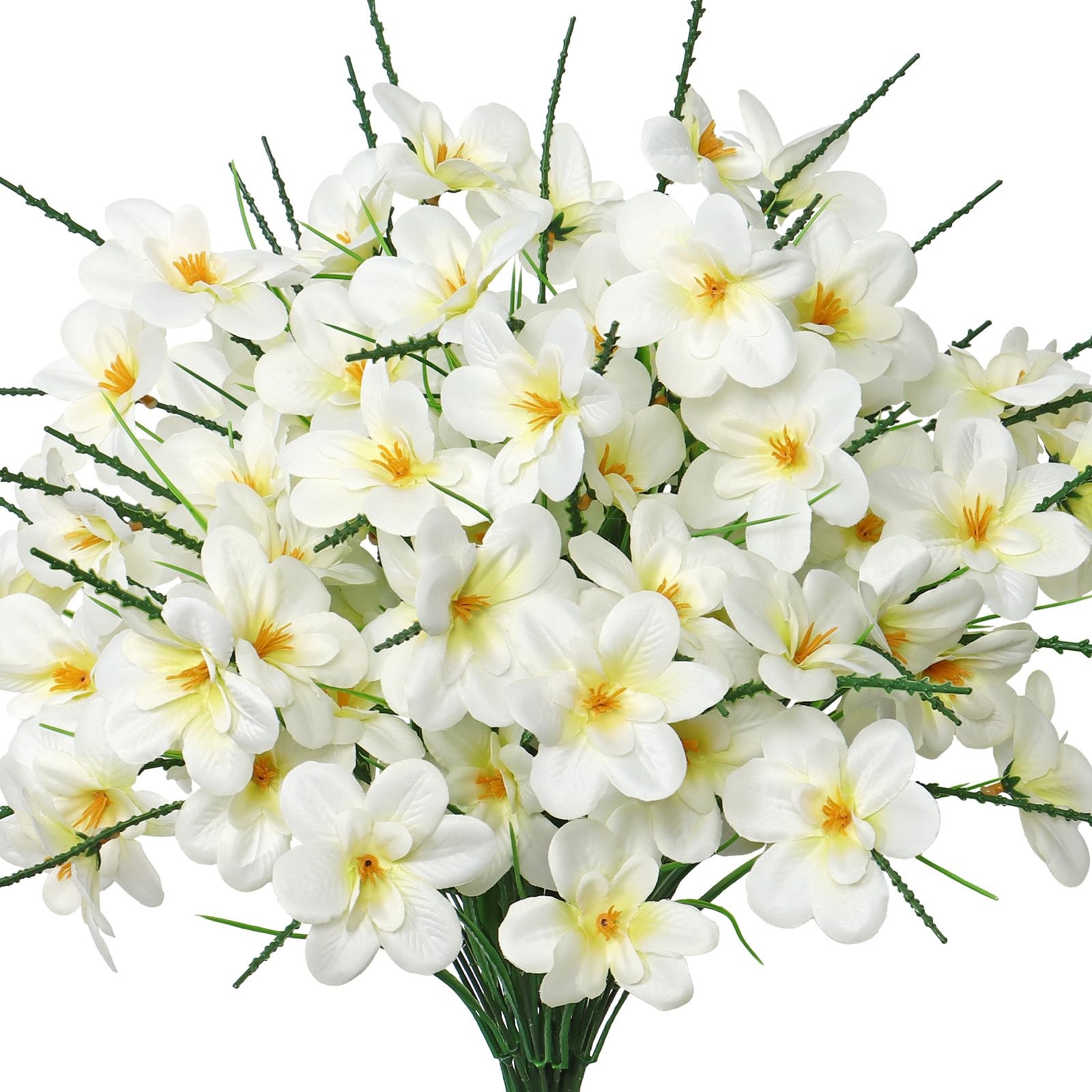 Artificial Flowers for Outdoors 6 Bundles Fake Plastic Flowers UV Resistant S…