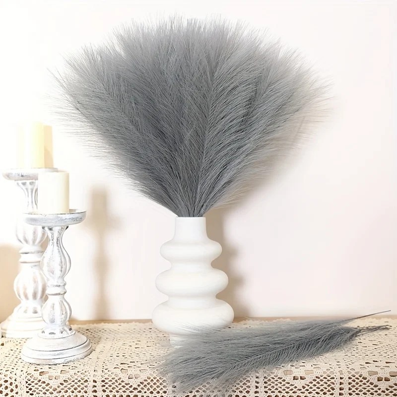 10-100PCS Artificial Pampas Grass Bouquet – Fluffy Boho Reed Stems for Wedding,