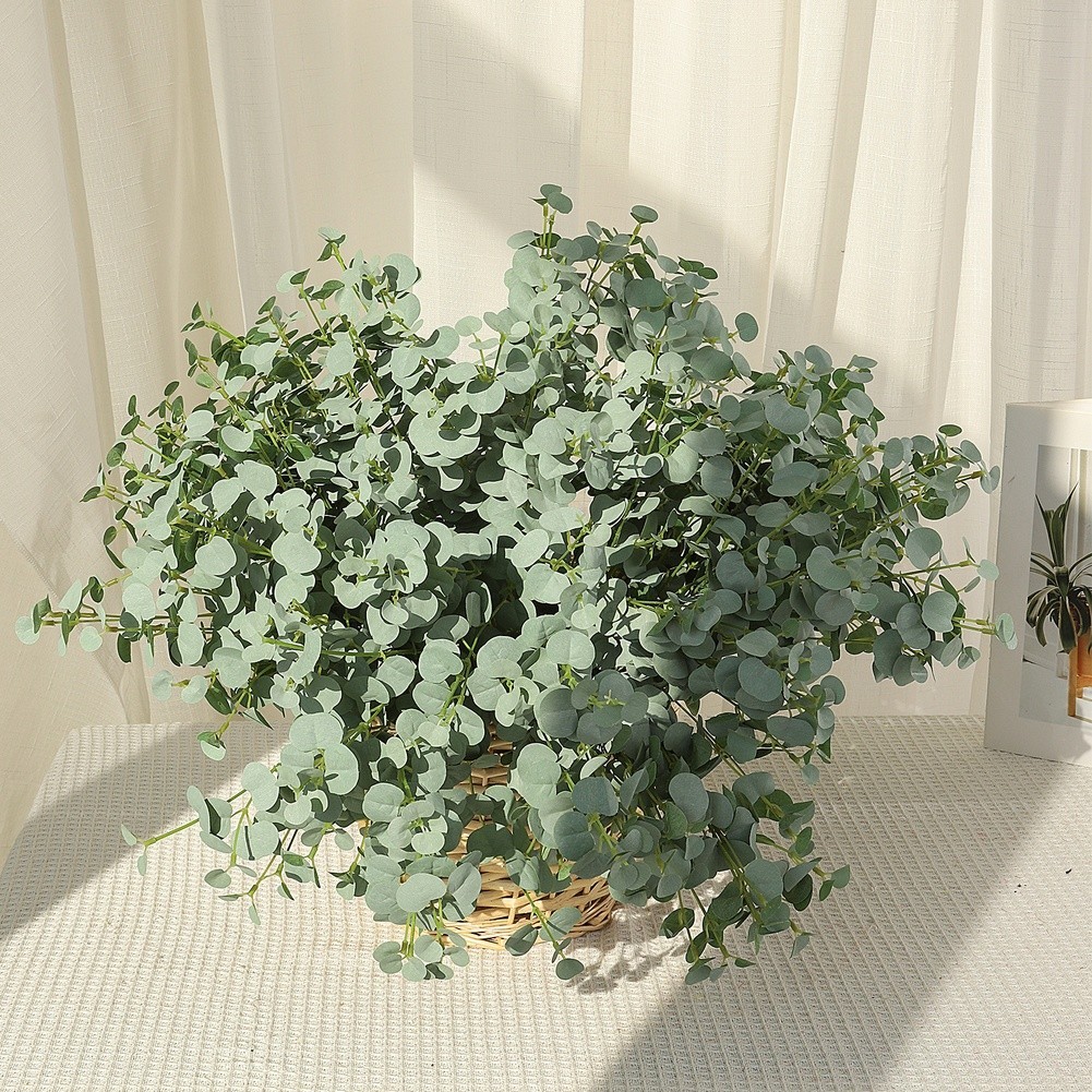 Realistic 18.9in Artificial Eucalyptus Stems for Office Home Garden Decoration
