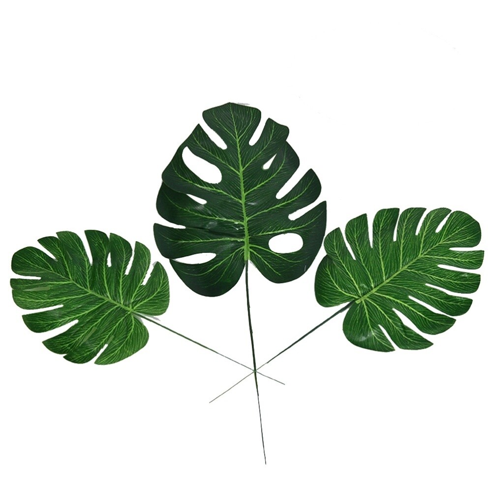 10 Pcs Simulated Green Leaf Decoration Fake Plants Greenery Monstera Realistic