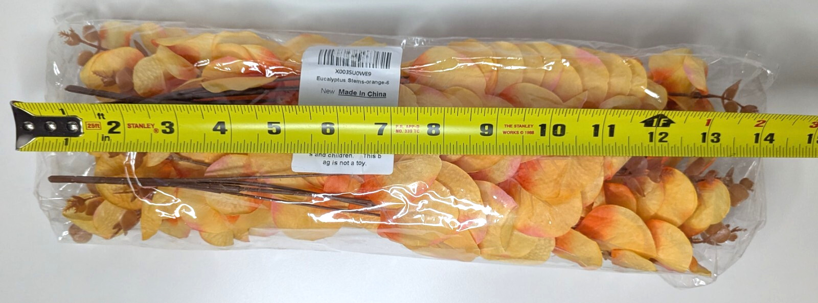 Eucalyptus Orange Artificial 14″ Flowers 12 Stems 2 Packs of 6 NEW