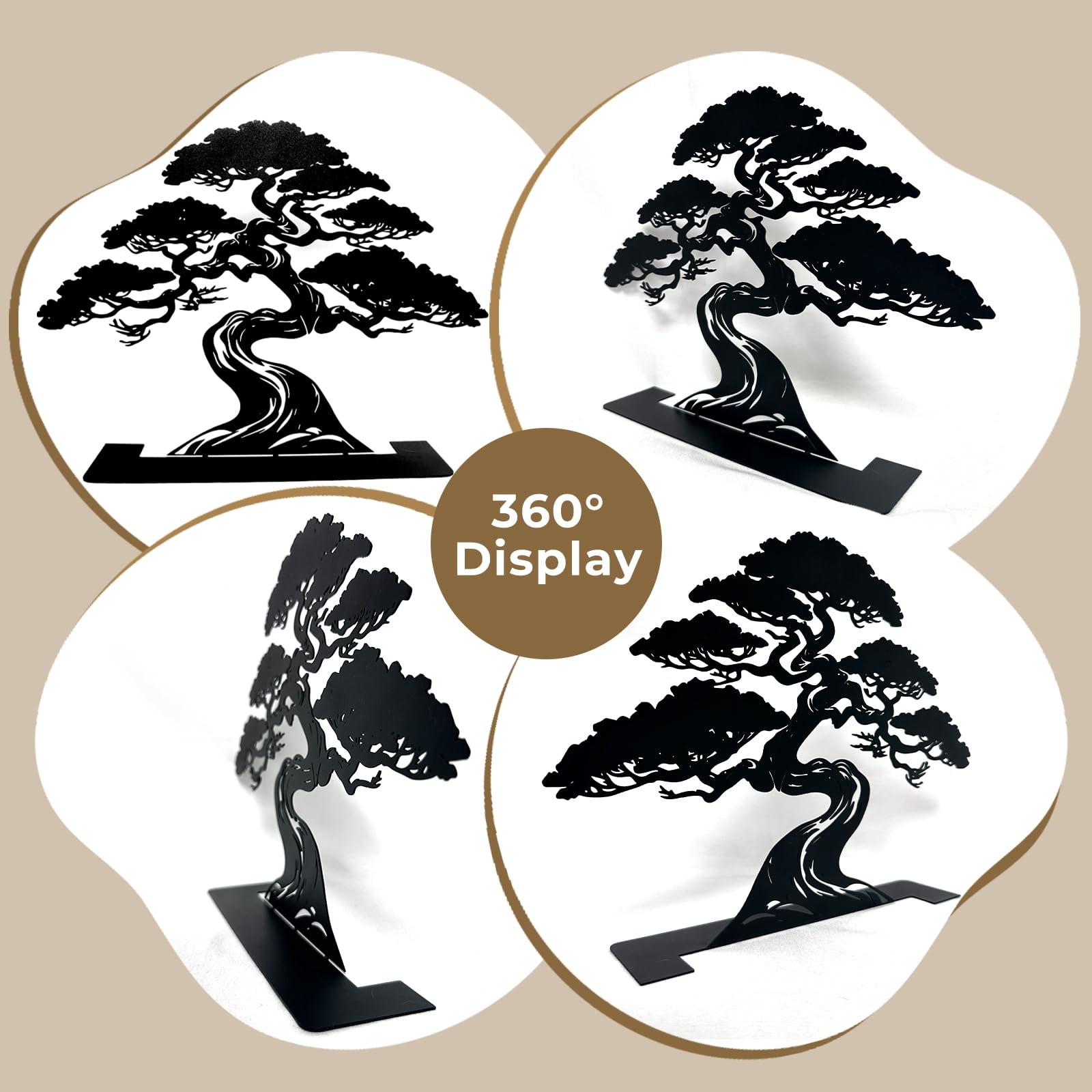 Metal Bonsai Tree Table Top Decor, Metal Bonsai Sculpture, Pine Tree Tabletop…