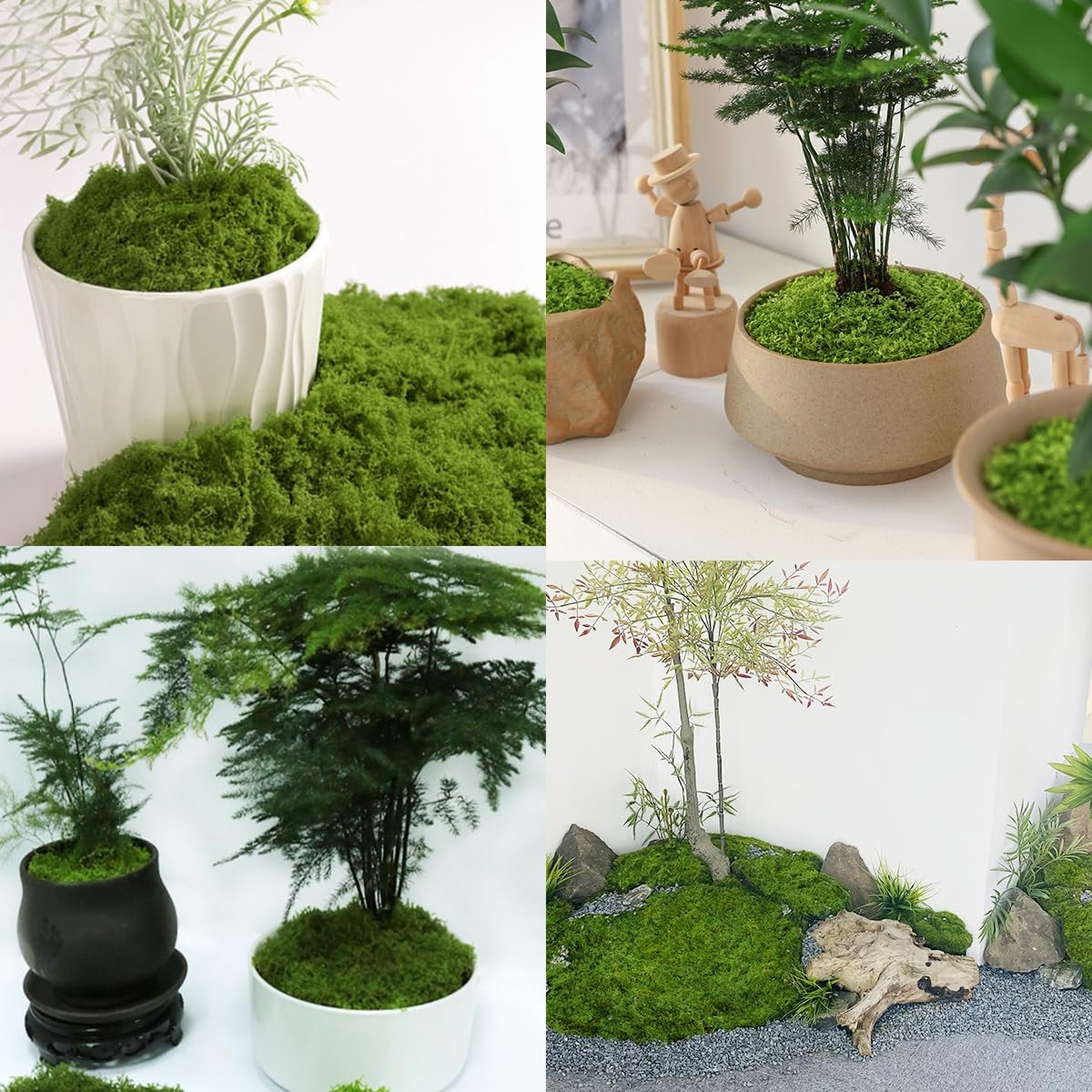 7.05oz Dark Green Artificial Moss for Potted Plants, DIY Crafts, Fairy Gardens,