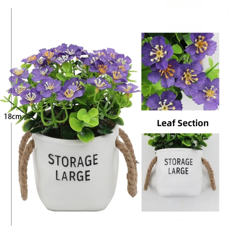 Compact Milo Orchid Artificial Silk Flower Potted Plant for Home and Office Use