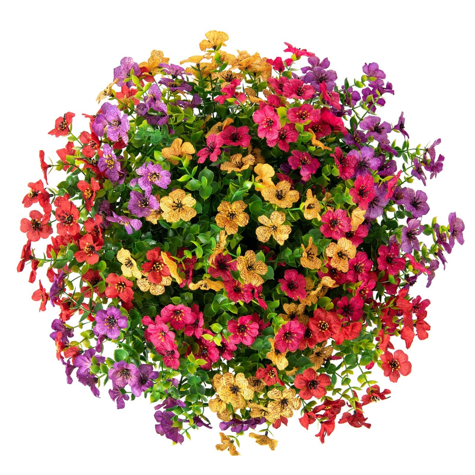 1PC Artificial Hanging Flower Basket Daisy Eucalyptus UV Resistant Outdoor Home