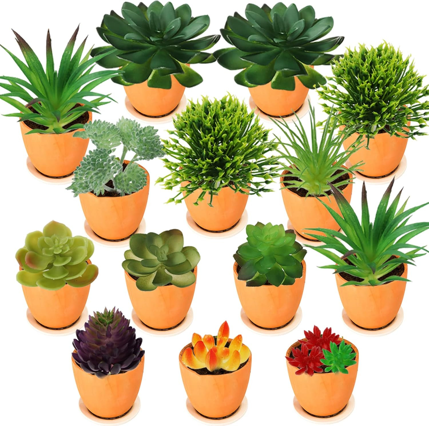 20 Pack Artificial Succulents Mini Fake Plants Unpotted Colorful DIY Terrarium