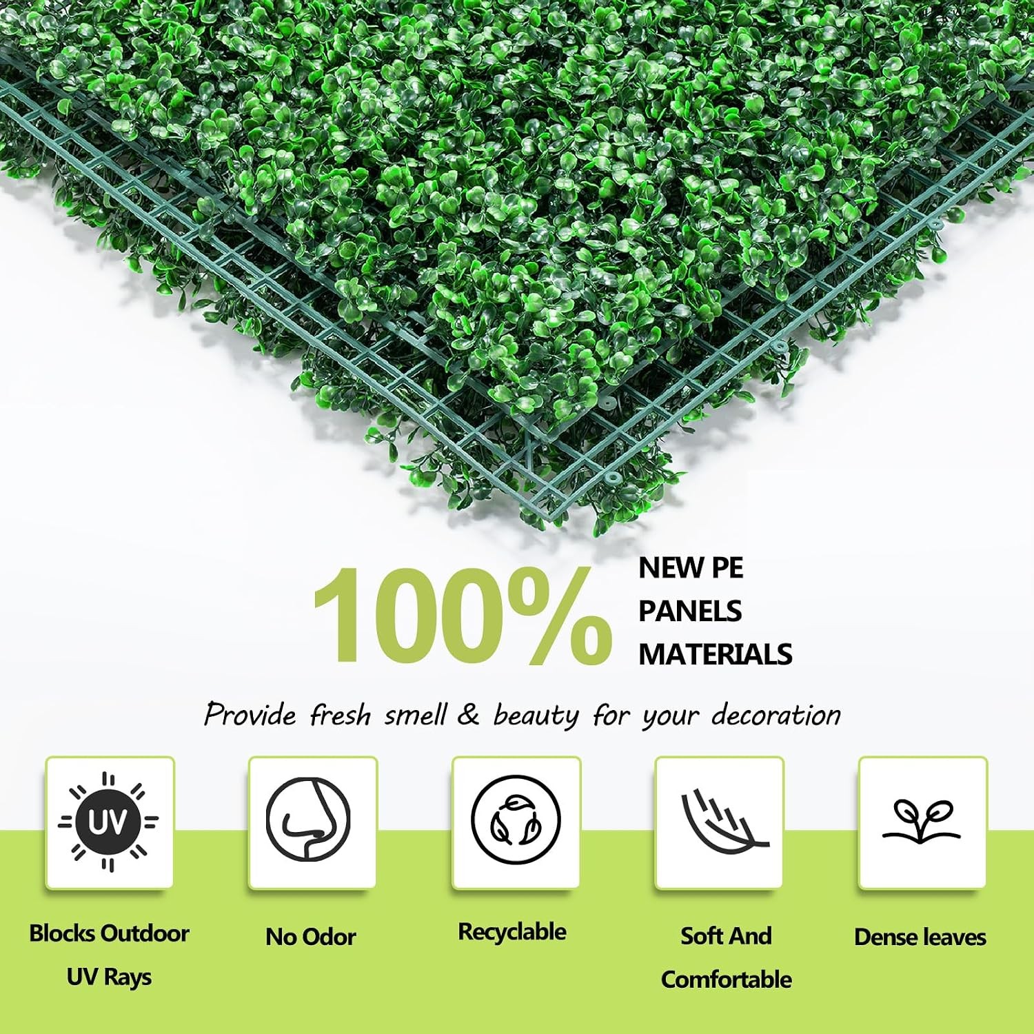 AOKIE 10x10in Artificial Grass Wall 12 Pcs Boxwood