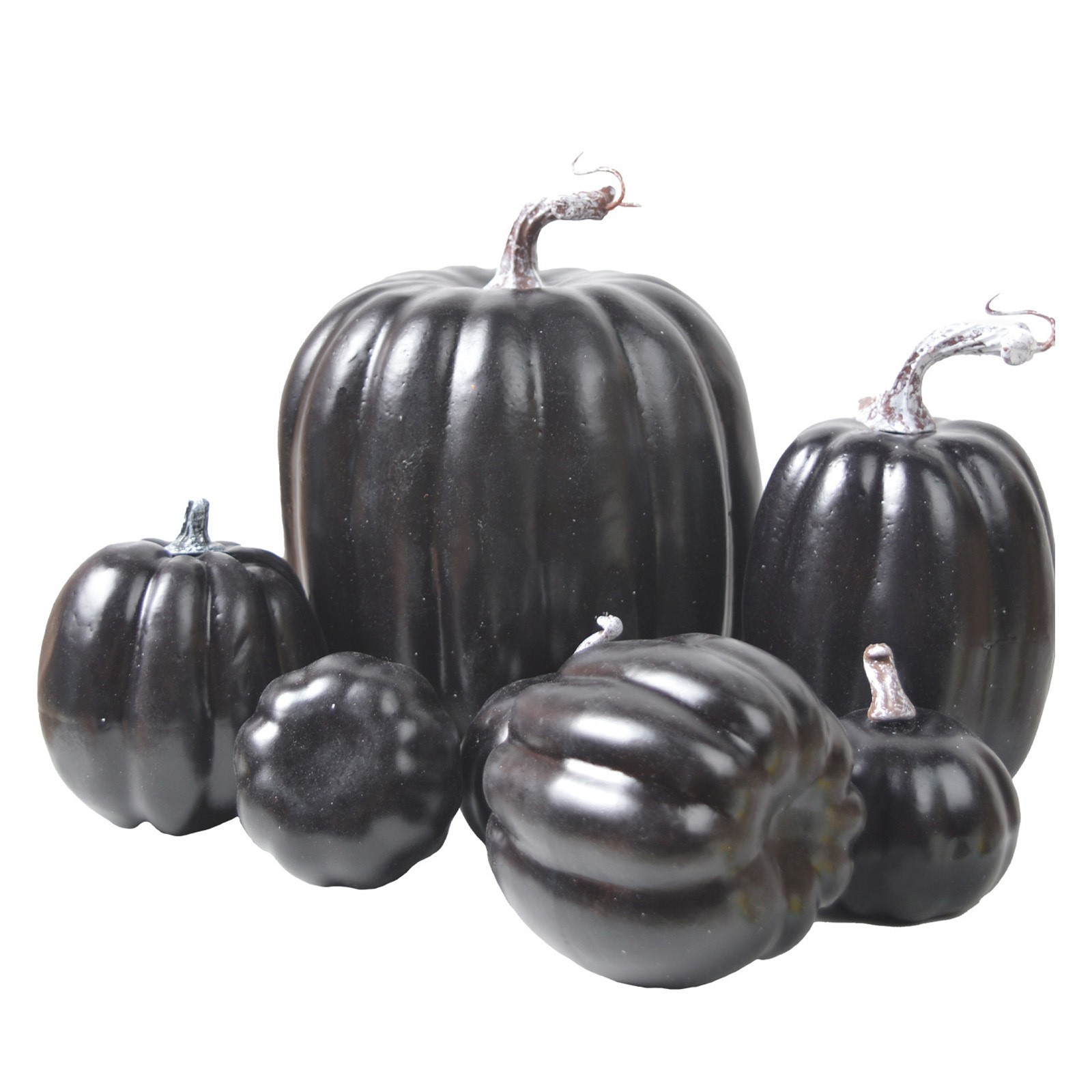 Hand Painted Speckled Foam Pumpkins 7 Pack for Mantel Tiered Tray Table Use