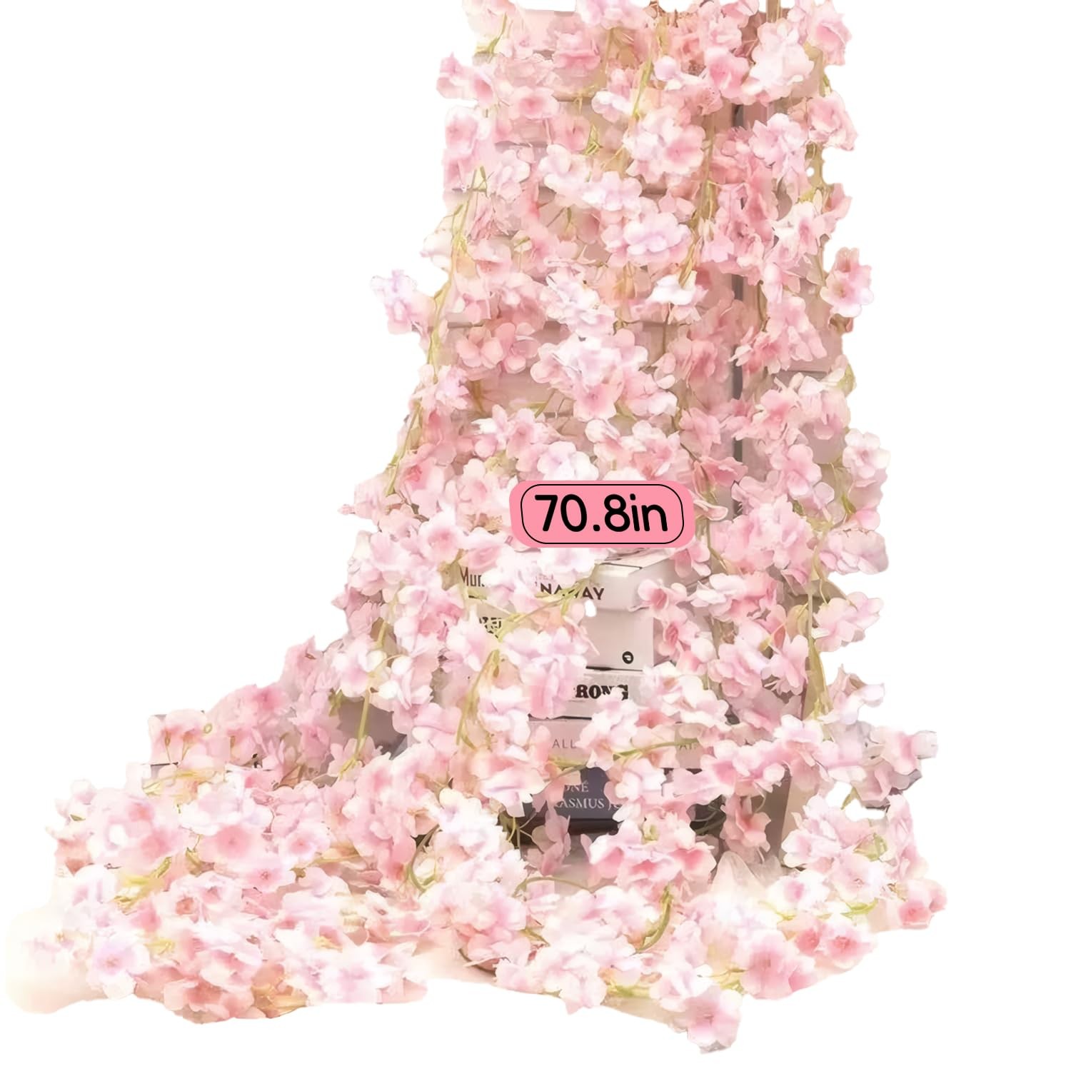 3pcs 5.91 ft Artificial Cherry Blossoms Garland Pink Fake Vines Hanging Silk …