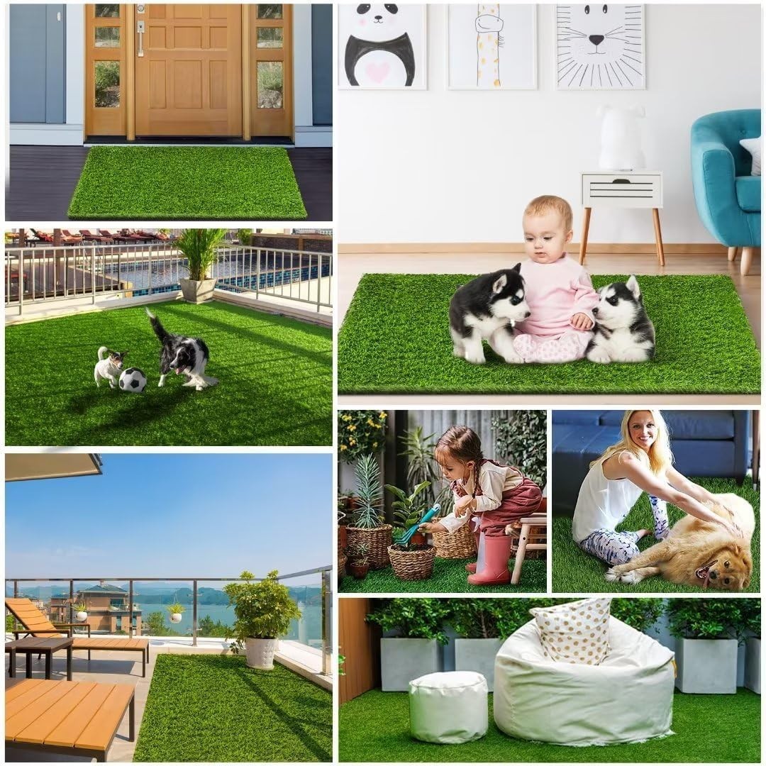 Eco-Friendly Artificial Grass Mat for Indoor & Outdoor Pet Use – 47.3 x 31.5 in