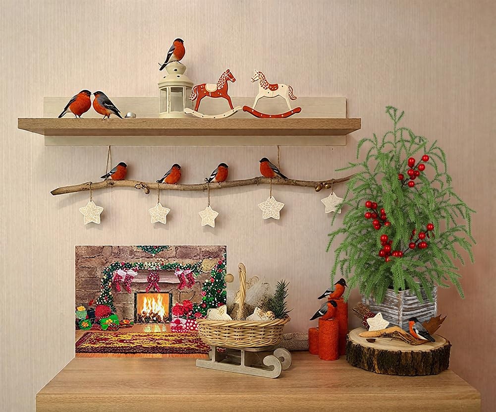 23.6 Mini Table Top Christmas Tree with Red Berries – Small Faux Cypress Chri…