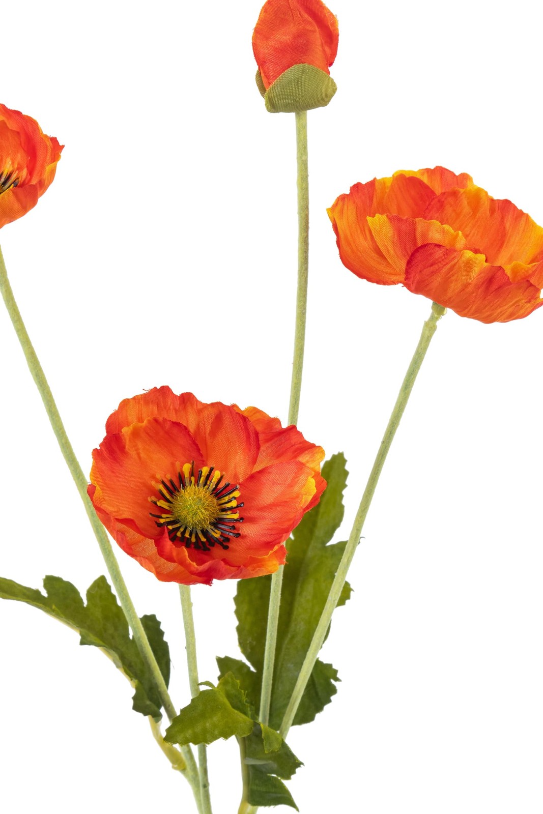 12 PCS Premium Orange red Poppy Artificial Flowers,22.4’’Fake Faux Silk Poppi…