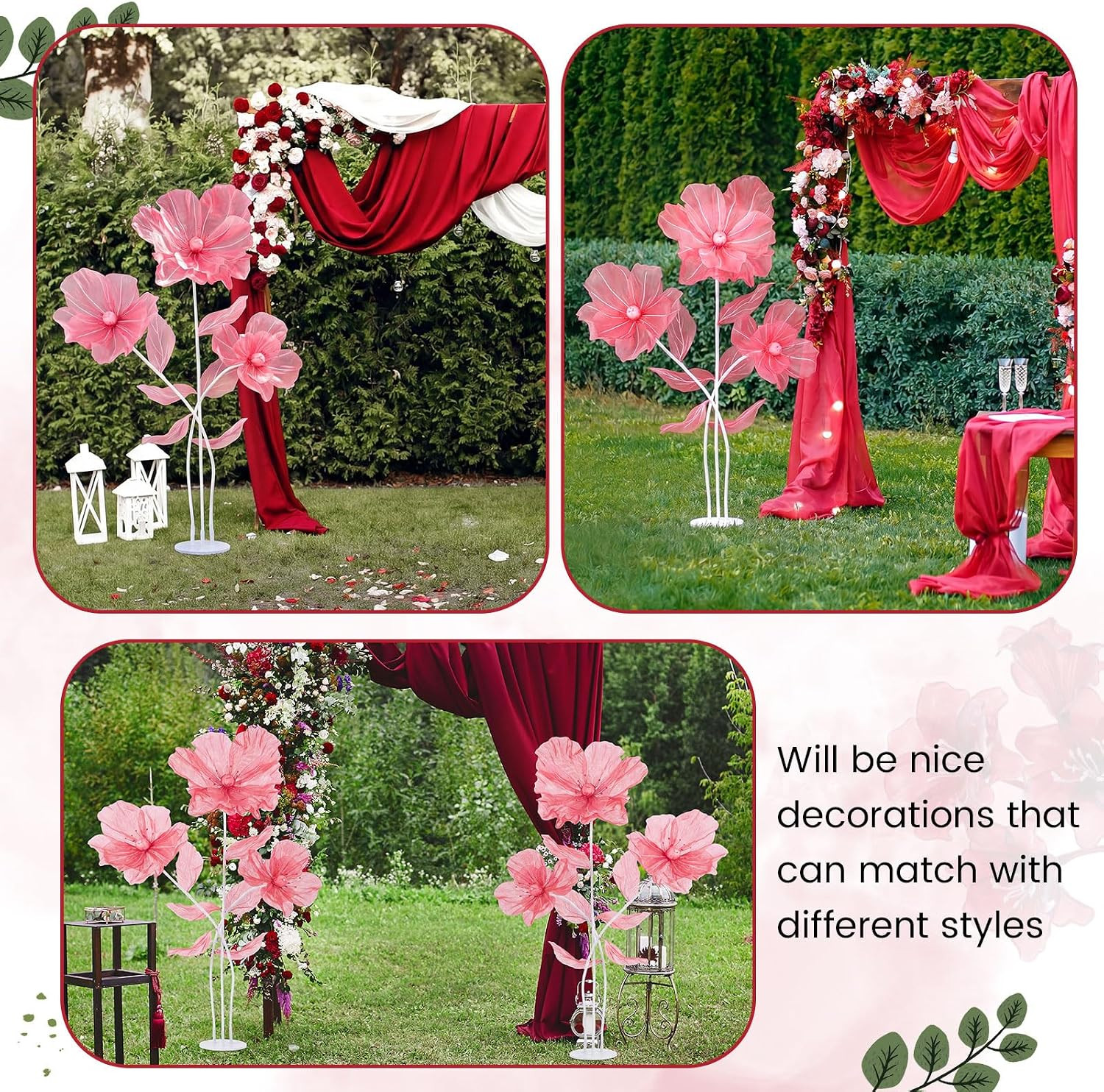 6 Ft Giant Silk Flower for Decoration with Stand Artificial Decor Big Silk Flowe