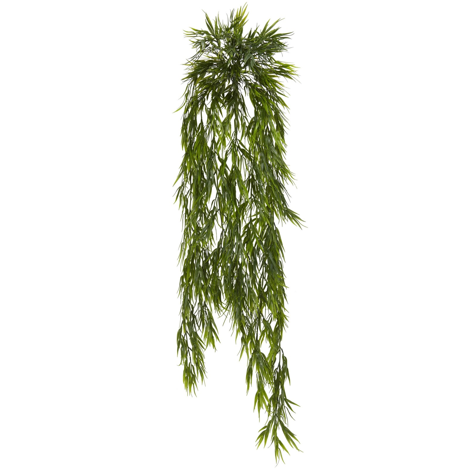 43 Inch Mini Bamboo Hanging Bush Set of 2 Green Foliage Indoor Decor