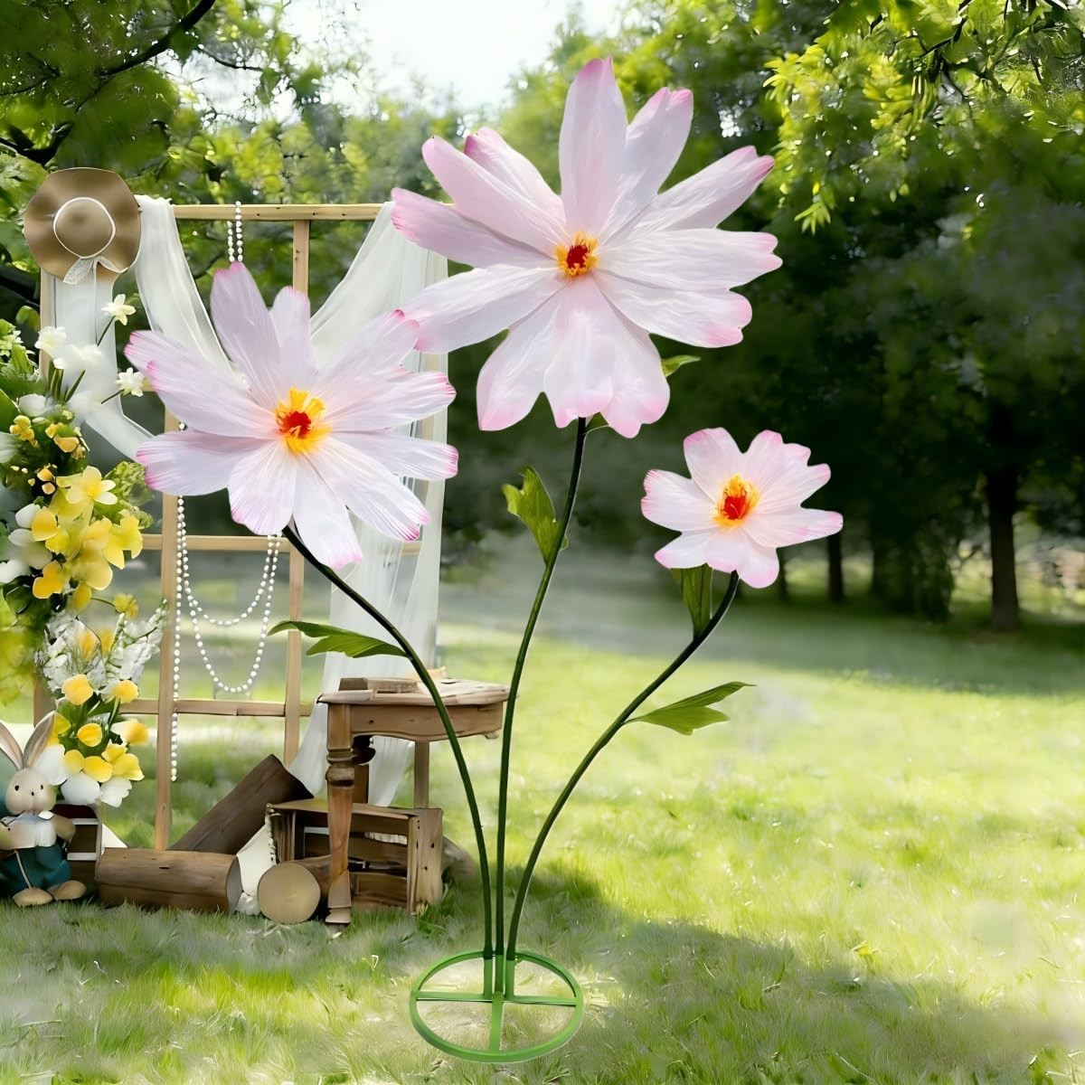 Large Pink 3D Daisy Flowers – 5.9 Ft Waterproof Decor for Parties & Events