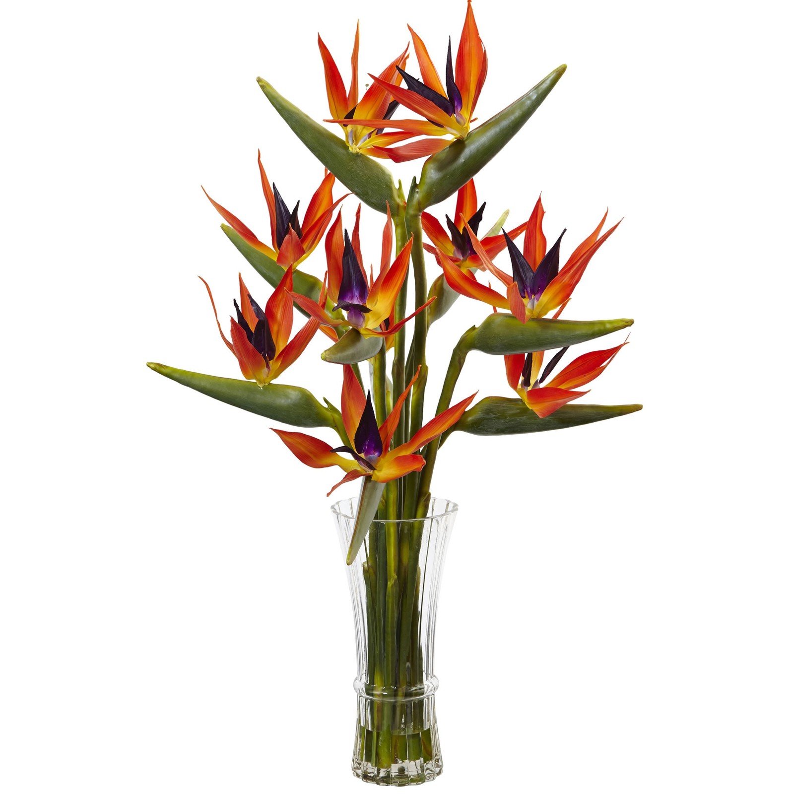 32 Inch Large Birds of Paradise Artificial Flower Arrangement with Vase