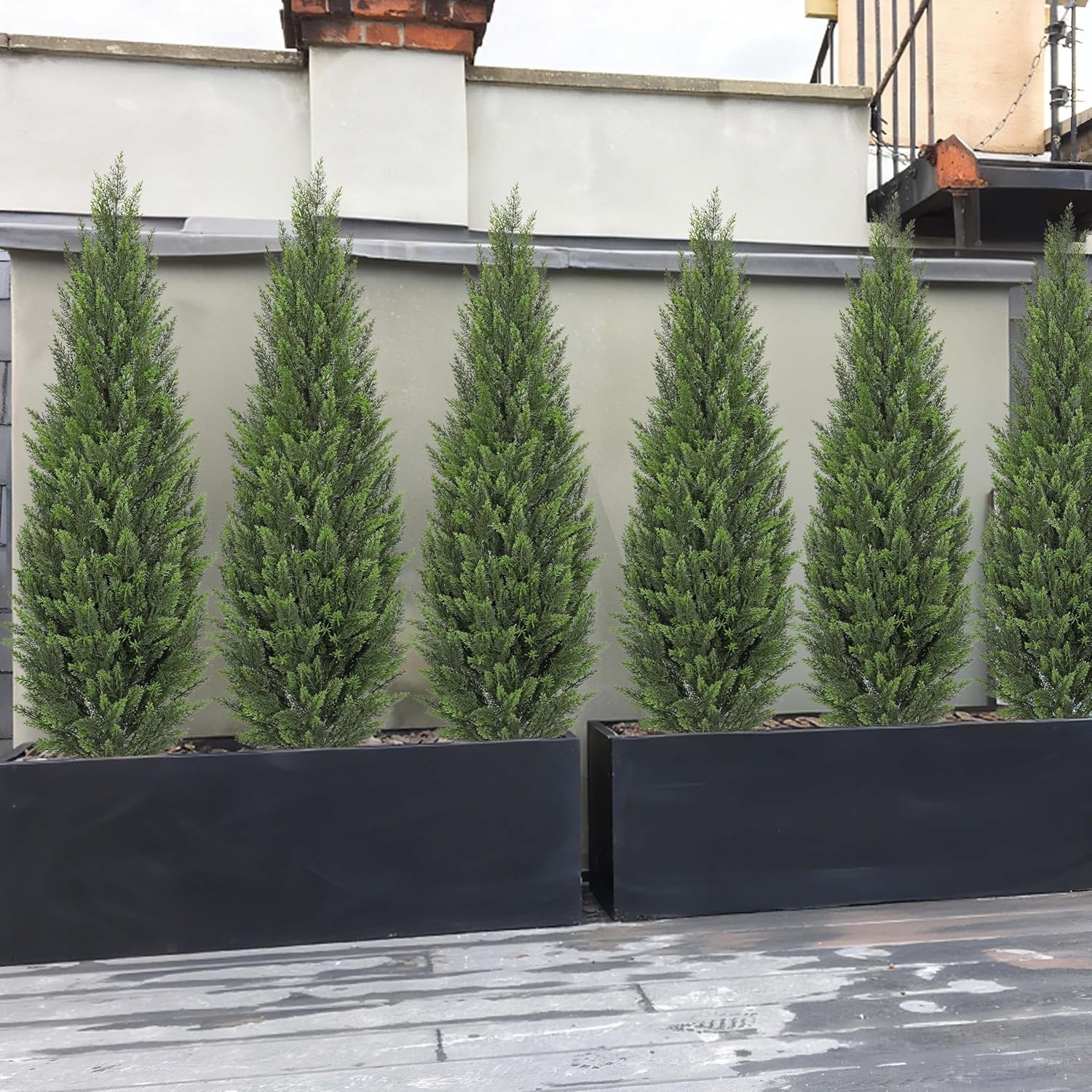 5FT Artificial Cedar Topiary Trees Set of 2 – Realistic Faux Cypress