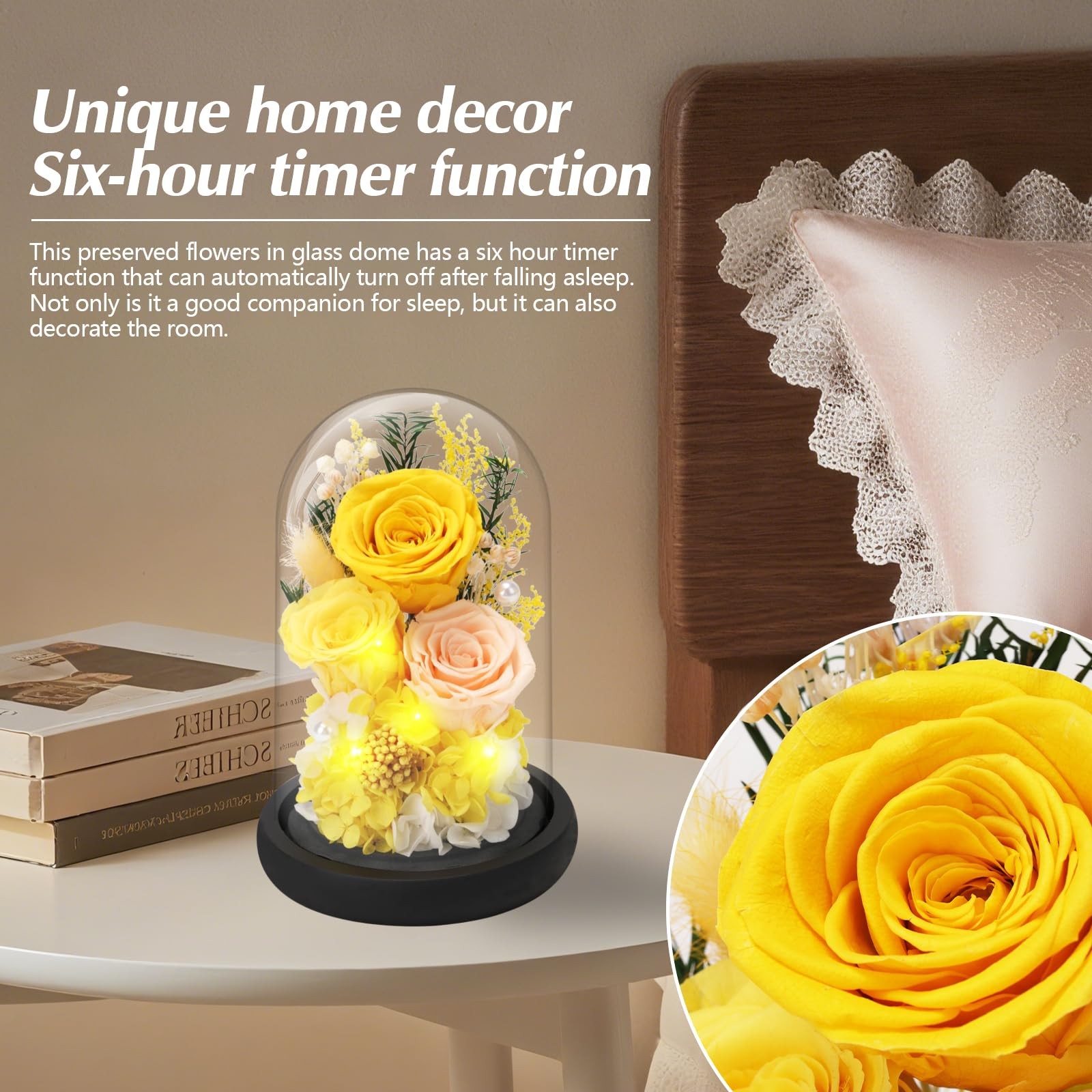 Preserved Roses Flowers for Delivery, Mothers Day Rose Gifts for Mom Her, Yel…