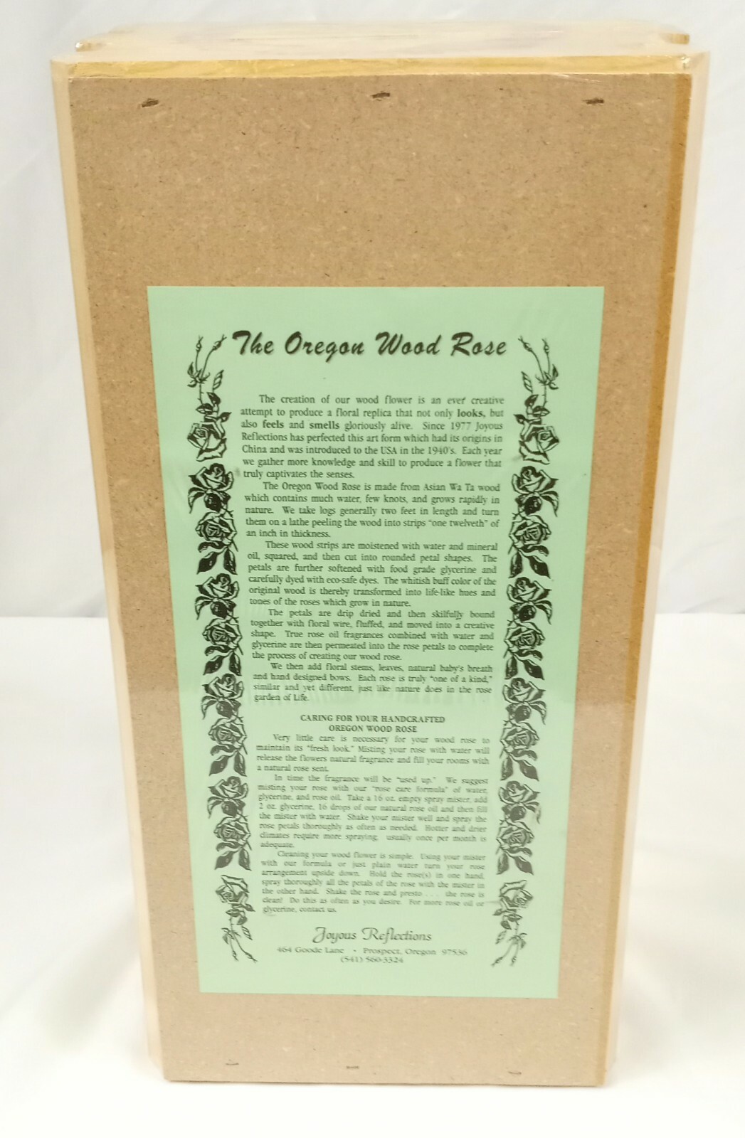 Vintage The Oregon Wood Rose 16″ X 9″ Joyous Reflections Handcrafted 1977 Sealed