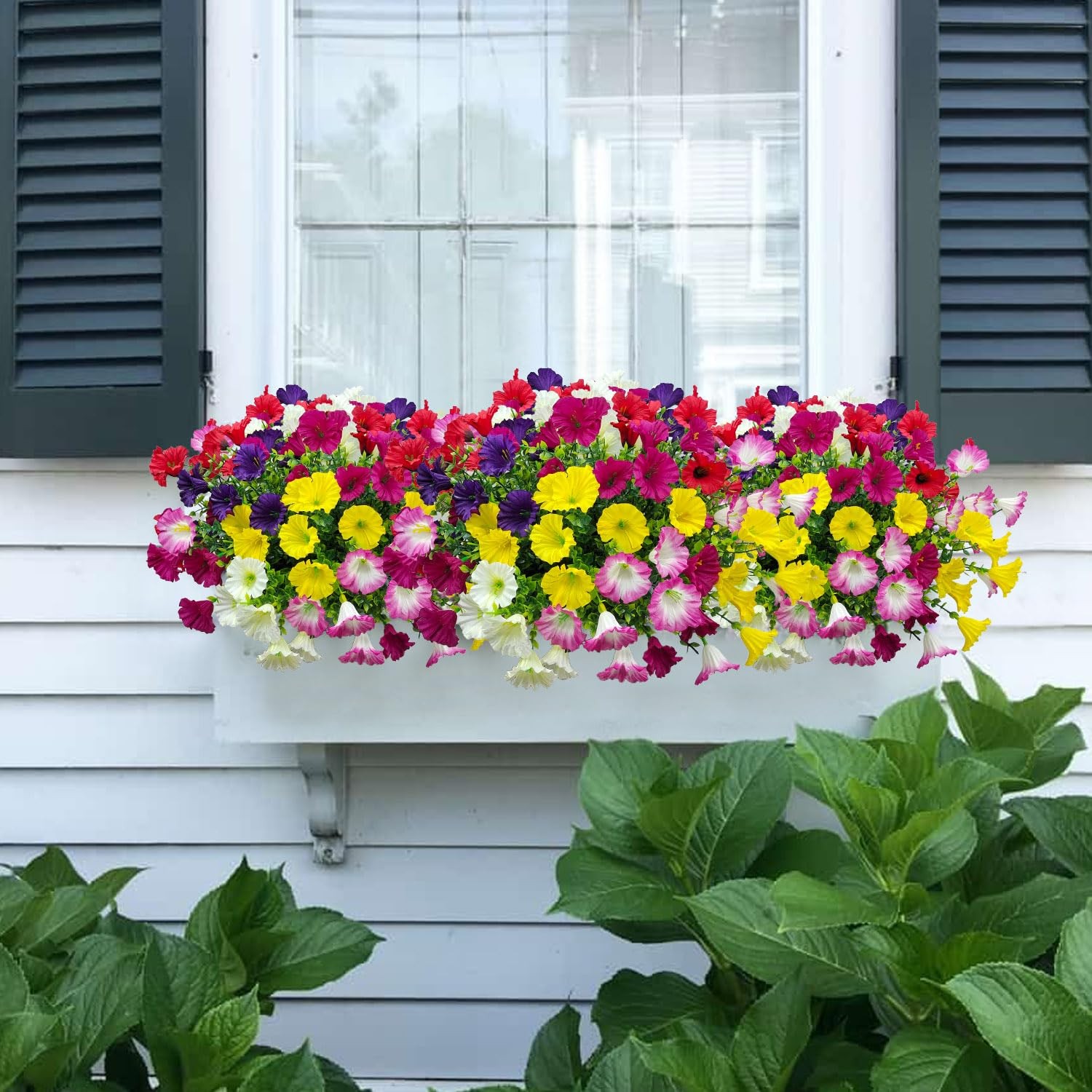 12 Bundles Artificial Flowers for Outdoors UV Resistant Morning Glory Artific…