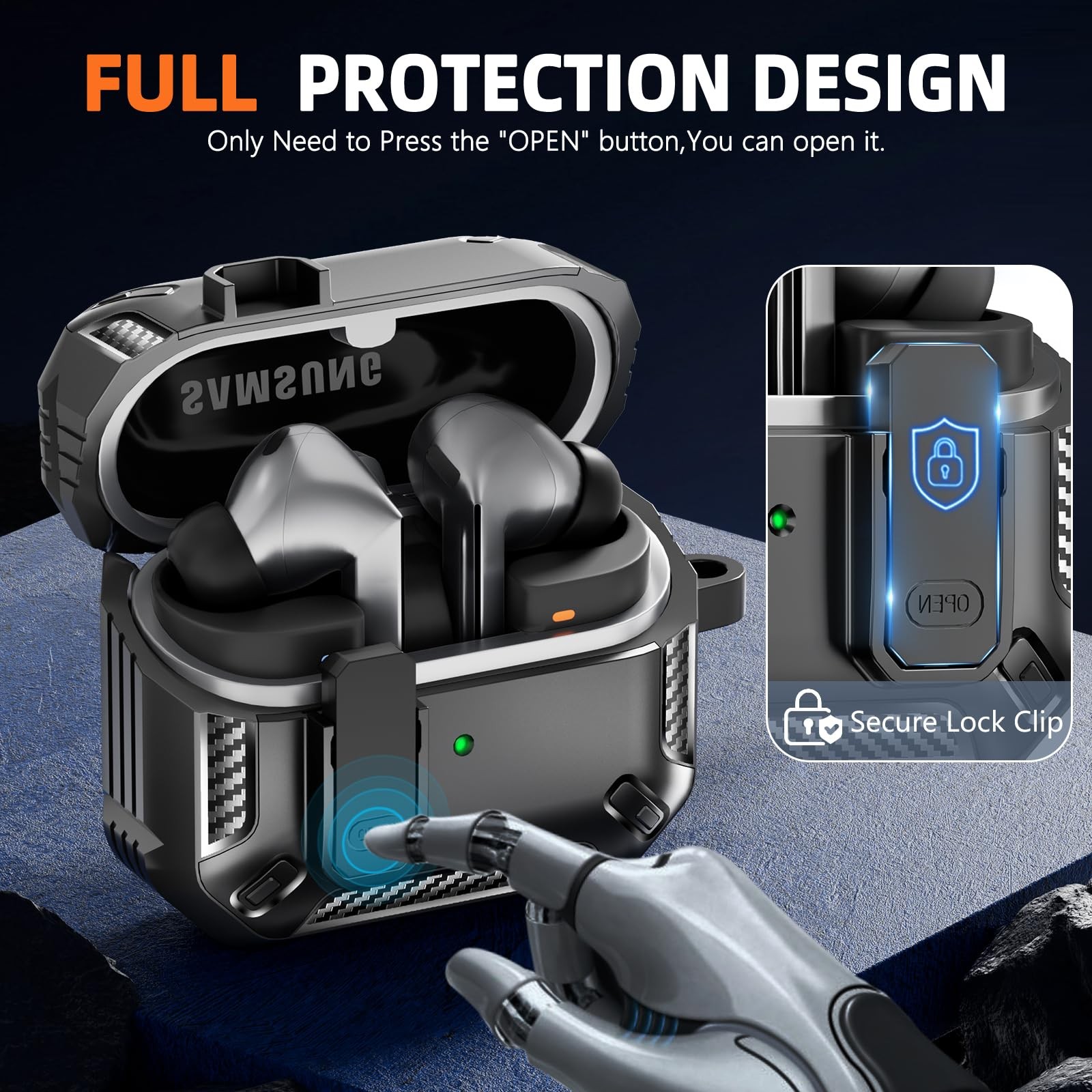 Lock Fit Designed for Samsung Galaxy Buds3 FE (2025) / A-A-A-balck