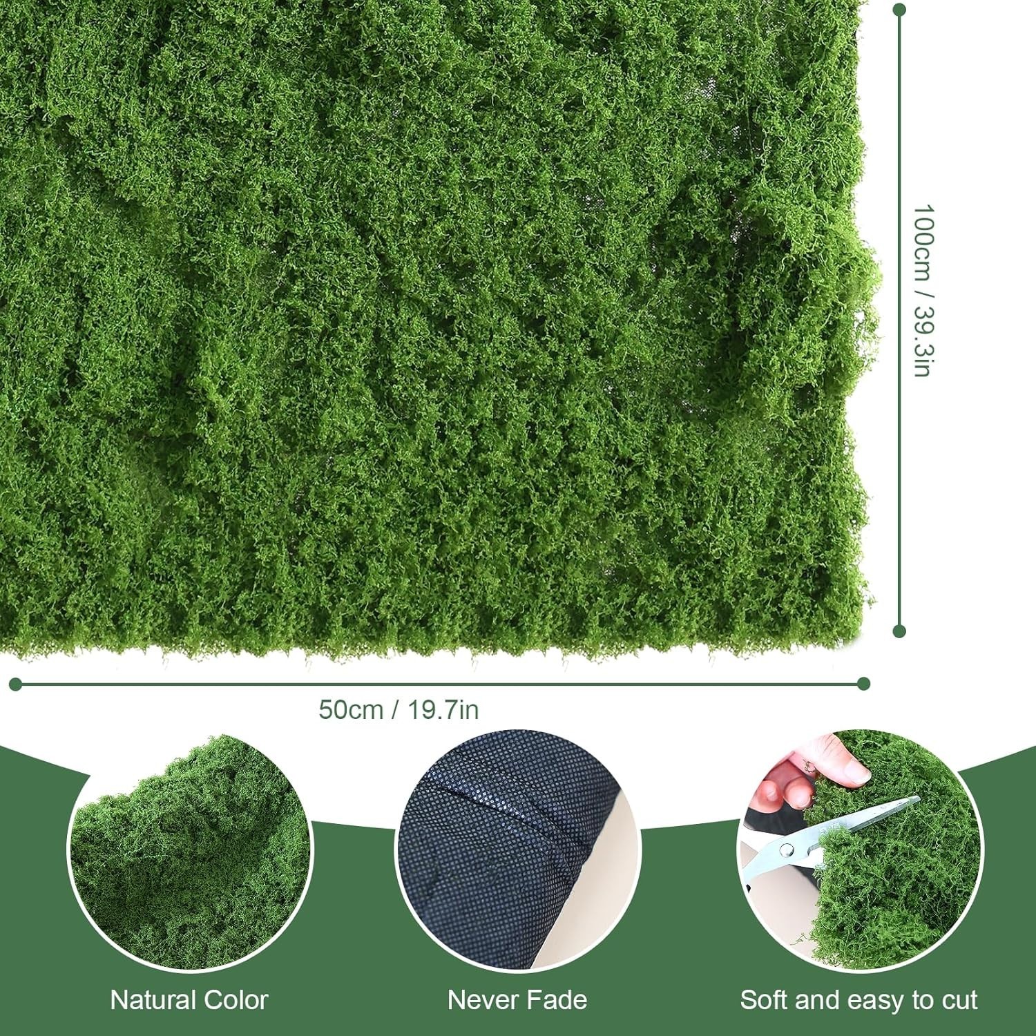 Fake Moss Rug Artificial Moss 19.7″ X 39.4″ Faux Moss for Crafts like Fairy Gard