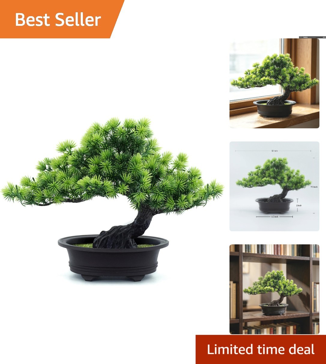 Maintenance-Free 9.5″ Decorative Bonsai with Elegant Pot – Indoor Delight