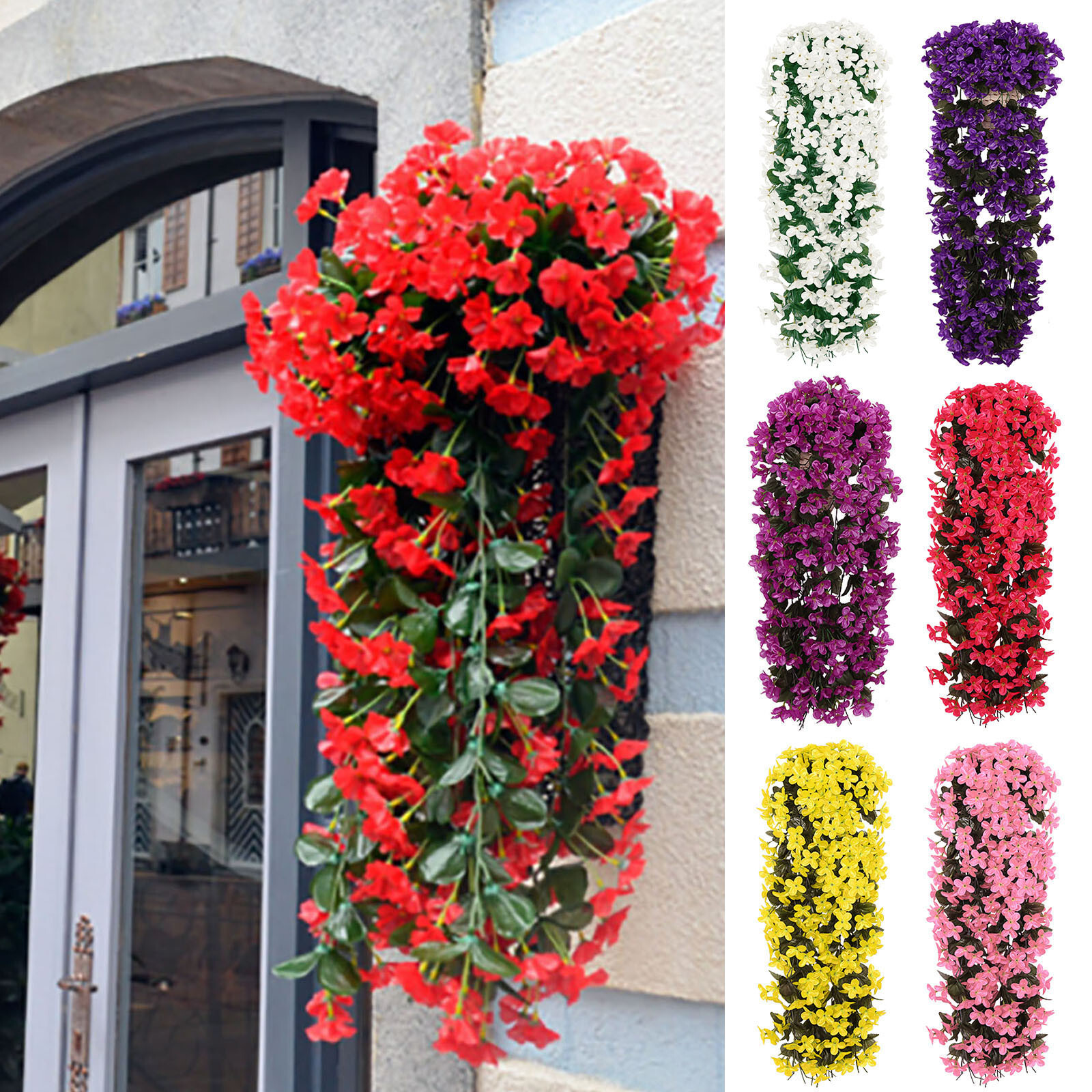 Vivids Artificial Hanging Orchid Bunch Hanging Flowers Artificial Violet Flower