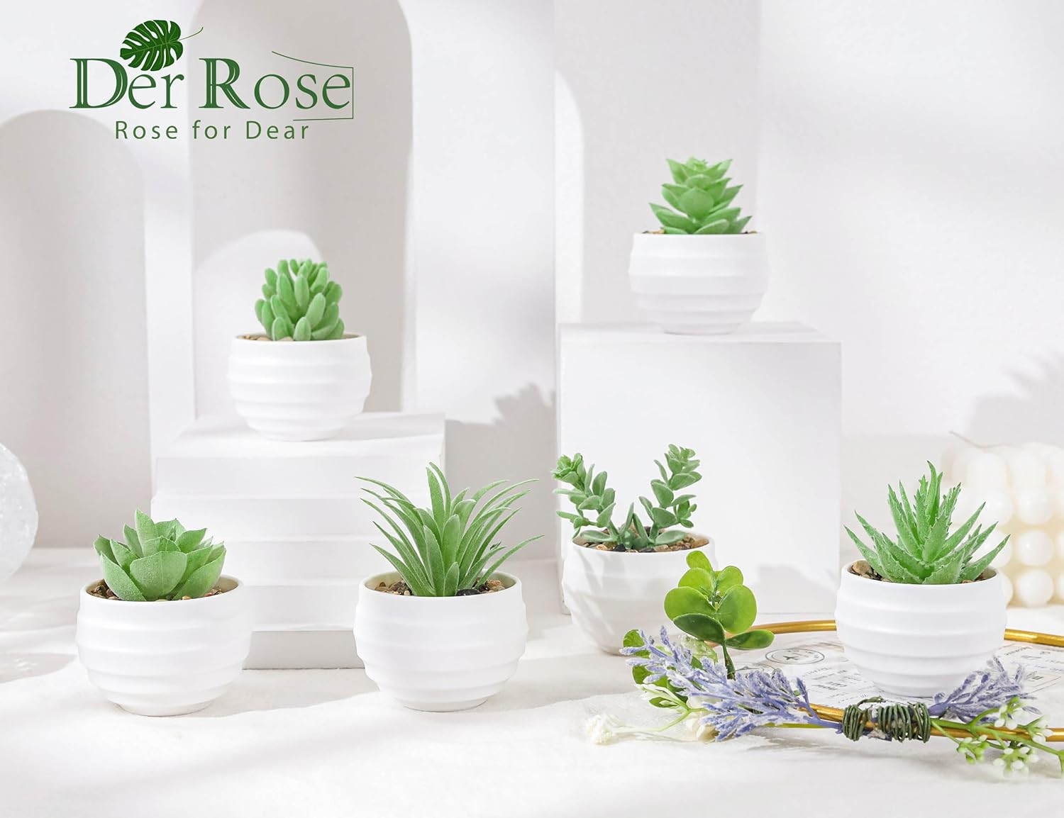 6 Pack Fake Plants Small Realistic Succulents Plants Artificial for Home Room…