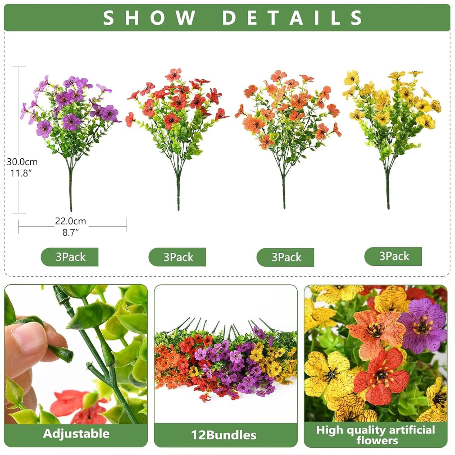Artificial Outdoor Flowers Faux Plants for Sale Fake Flowers Garden Spring
