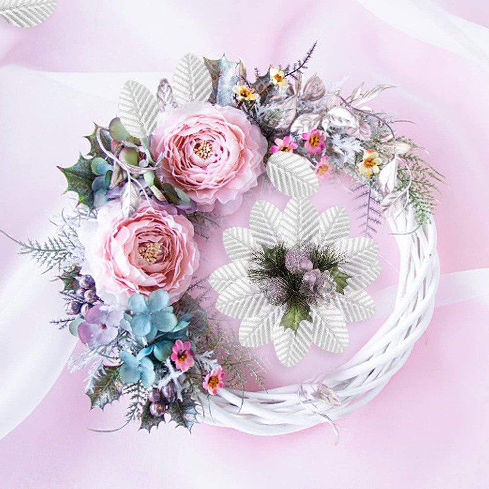 Artificial Silk Wired Leaves for DIY Crafts Floral Arrangements Bouquets Wedding