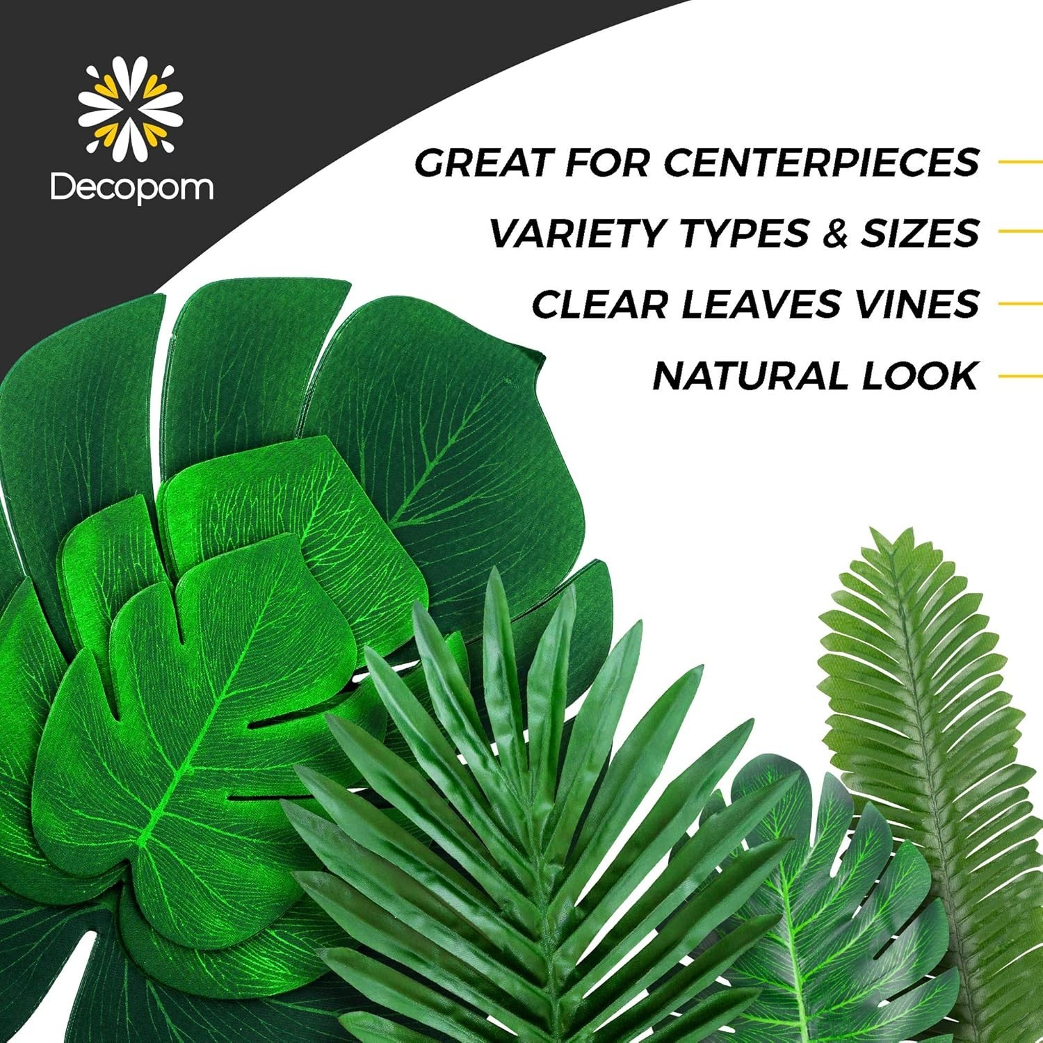 Artificial Palm Leaves 84 Pcs Green Tropical Decor for Party Wedding Jungle