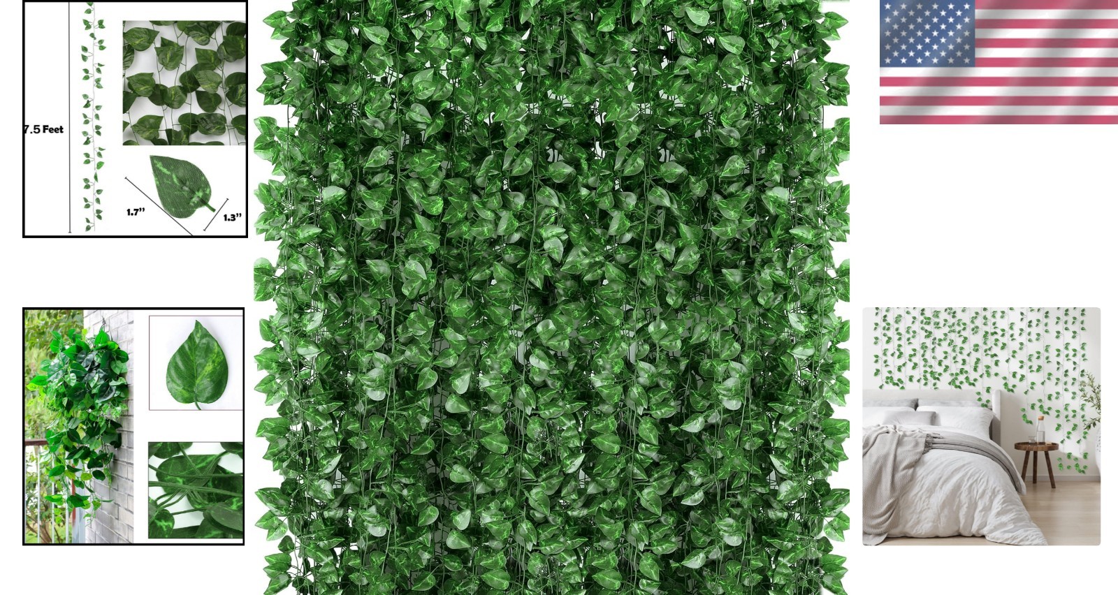 Greenery Hanging Garland Faux Ivy Plants Foliage Wall Decor 720 Feet 96 Pack