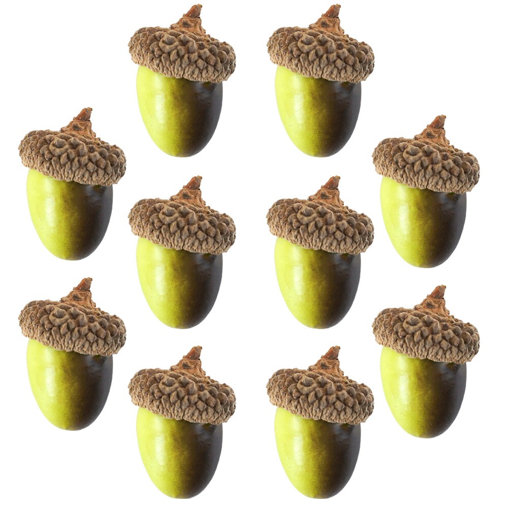10 Pcs Simulated Wooden Acorn Christmas Decor Accessories for DIY Crafts
