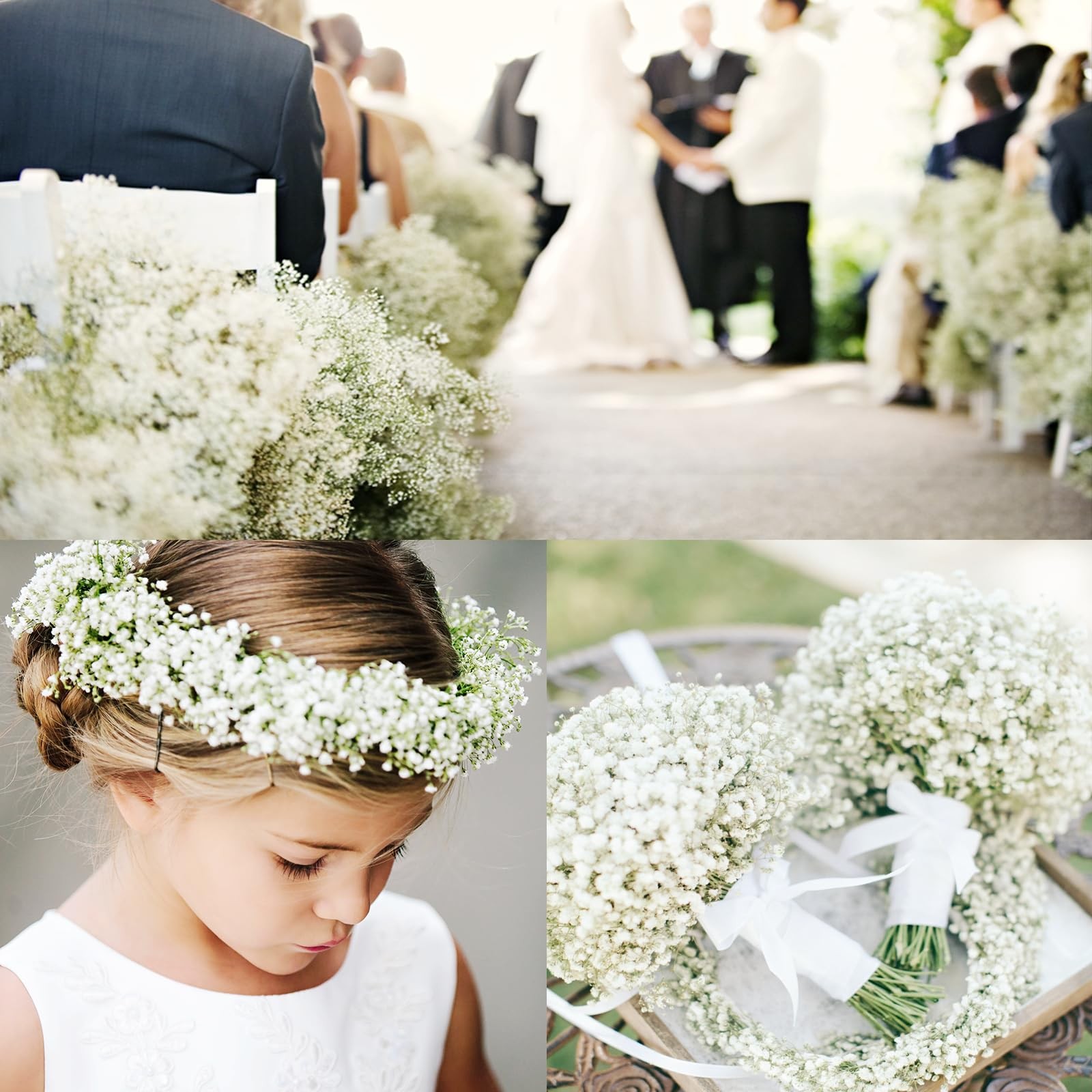 Waipfaru 15Pcs Baby Breath Artificial Flowers White Wedding Home Decor