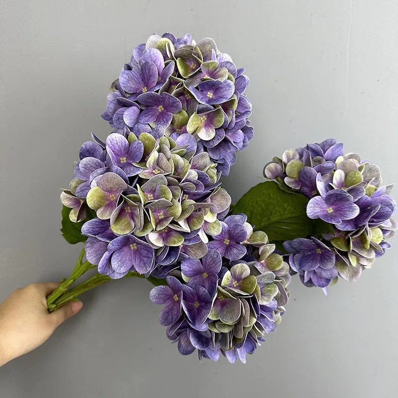 New Hydrangea Artificial Flower Real Touch Moisturizing Fake Flower Bouquet for