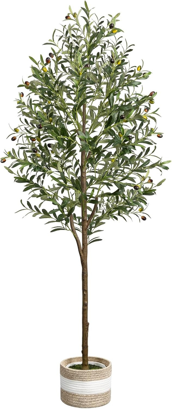 Artificial Olive Tree 6FT – Tall Faux Olive Trees Indoor with Planter&Cotton Bas