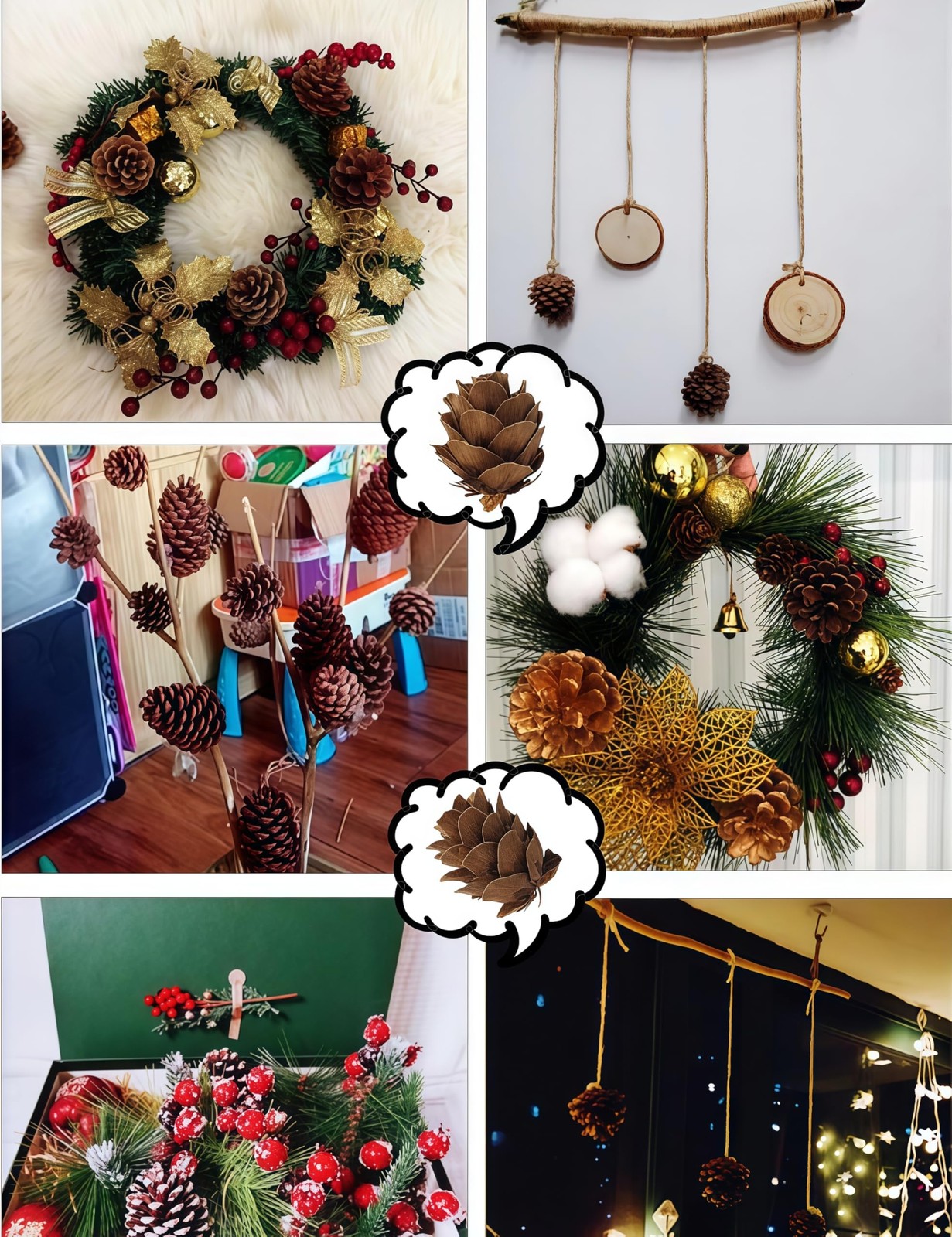 160 PCS Natural Mini Pine Cones 1.18 Inch Or More Decorating Christmas DIY