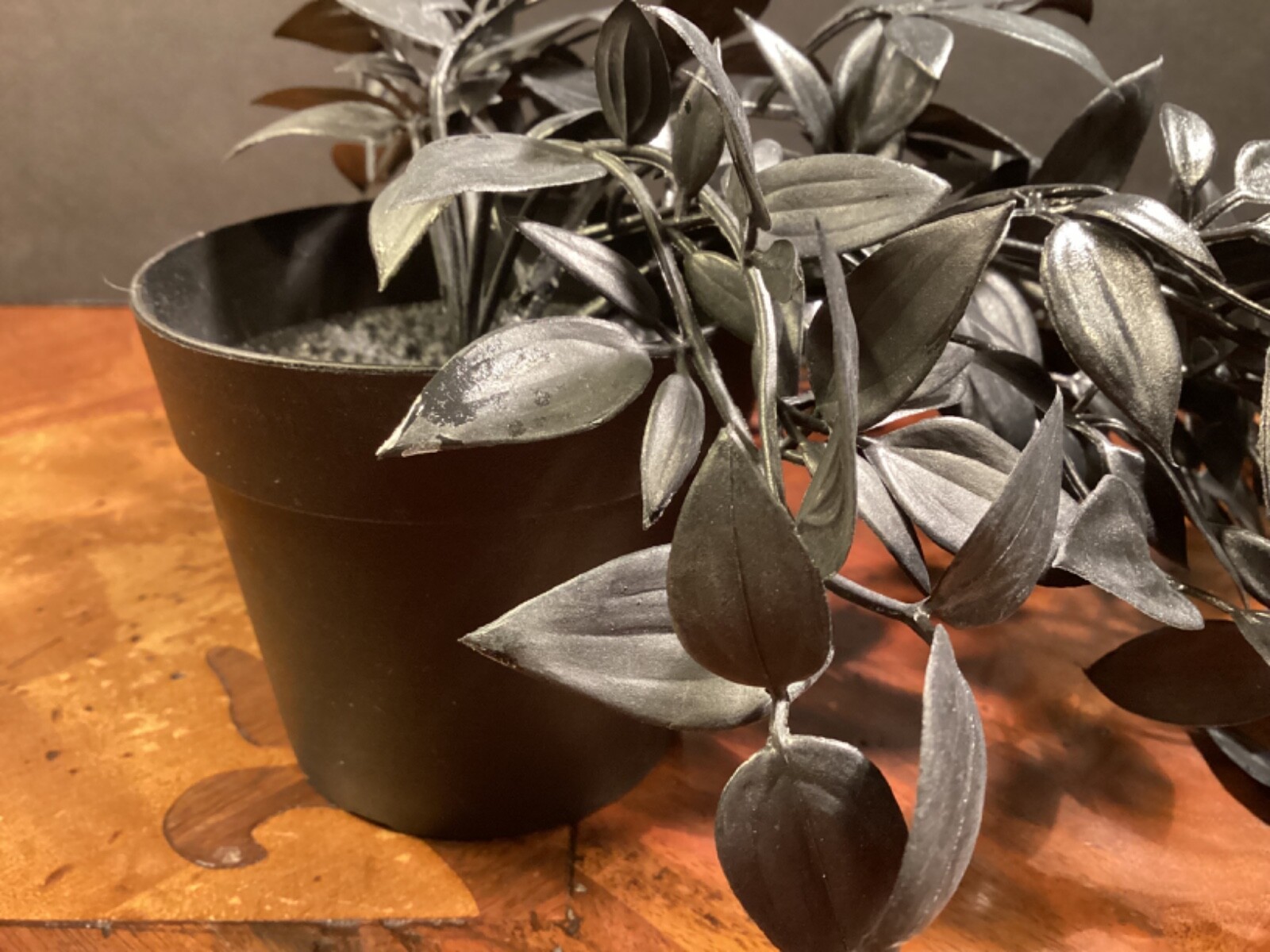 X2 Ikea KUSTFYR Black Artificial Potted Plants Halloween 27″ 405.923.64