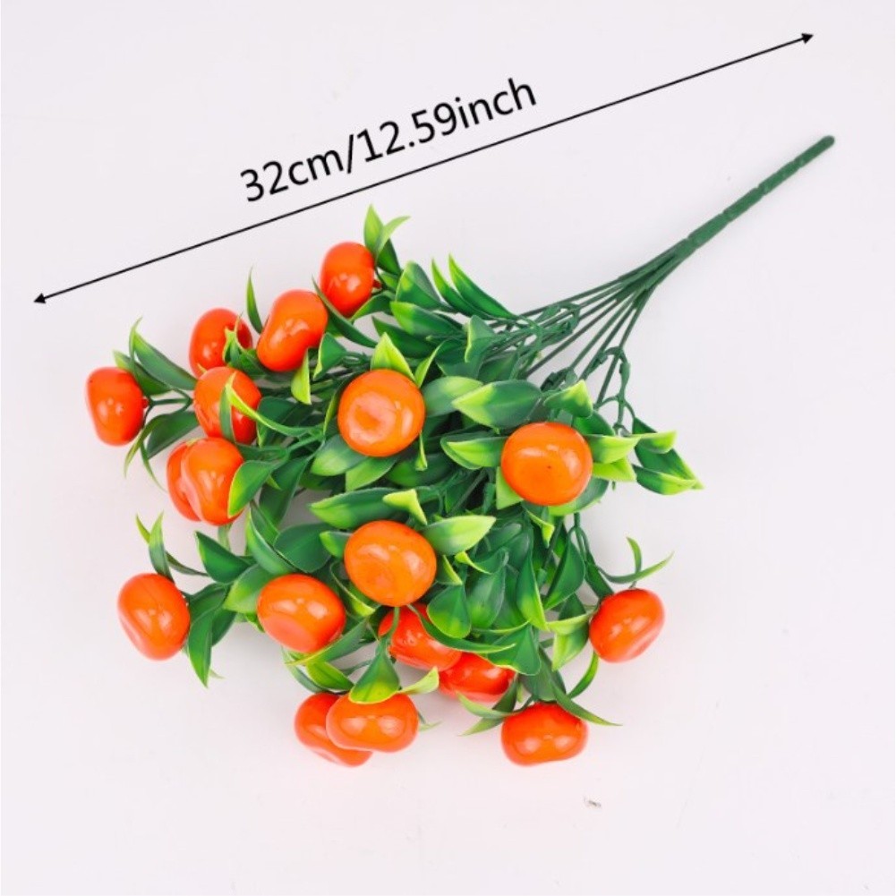Faux Fruit Plant Plastic 32cm Height 7 Prong Design for Wedding For Hotel Decor